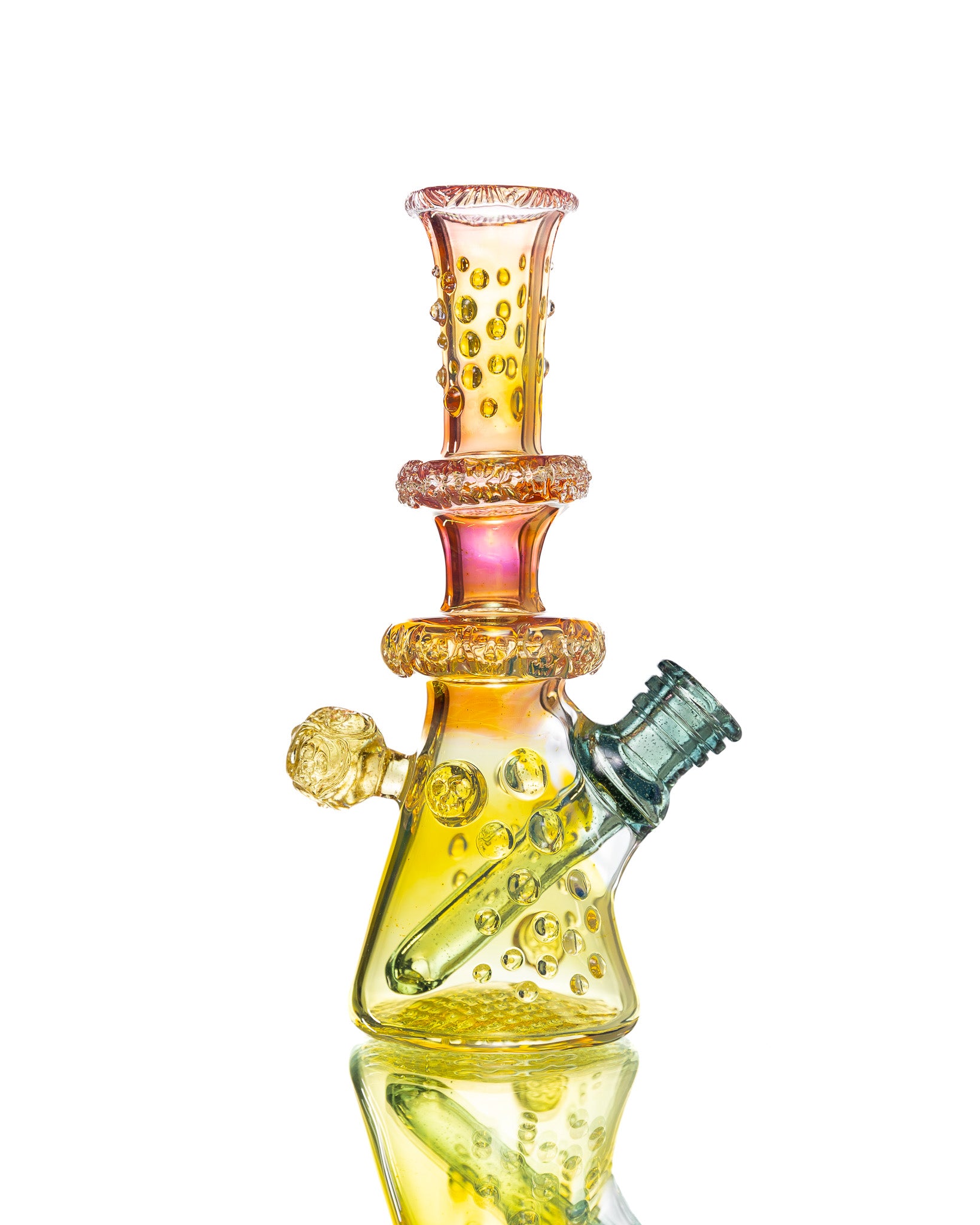 Hensley Glass - Yellow/Pink/Blue Poison Bottle Rig