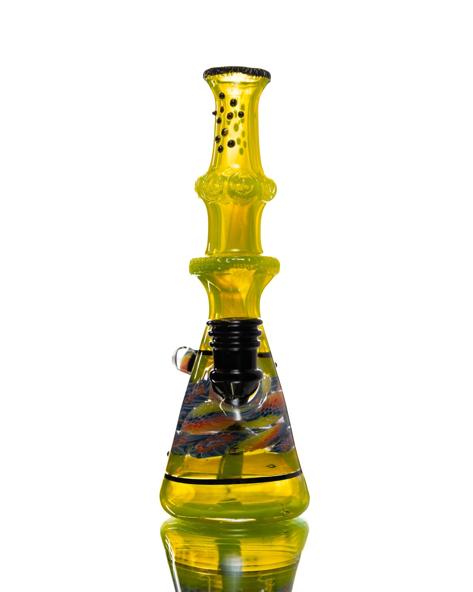 Hensley Glass - Poison Bottle Jammer - Yellow, Rainbow & Black