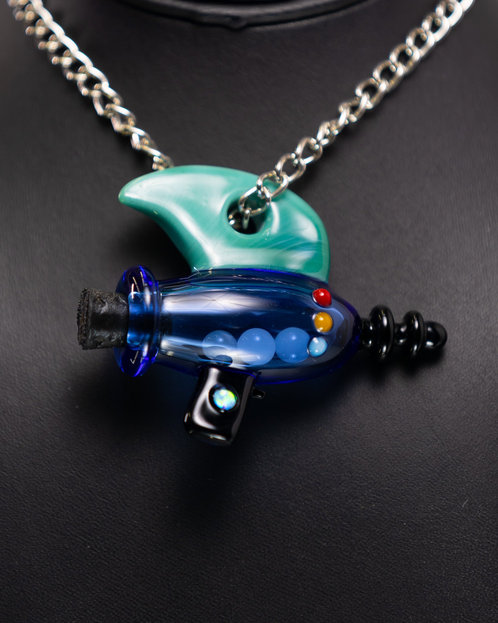 Torchress Glass - Blue/Teal Ray Gun Pendant