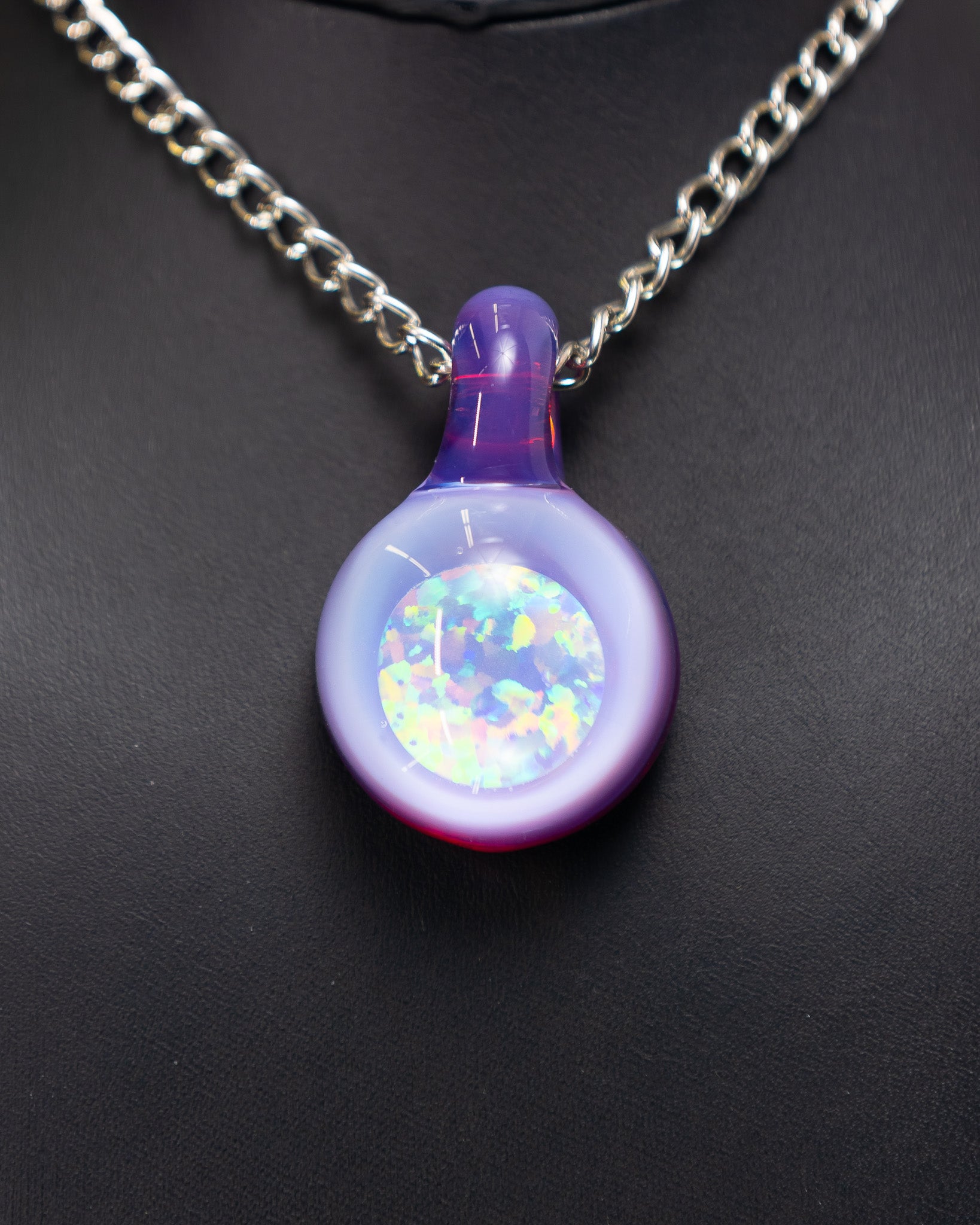 Purple Crushed Opal Pendant