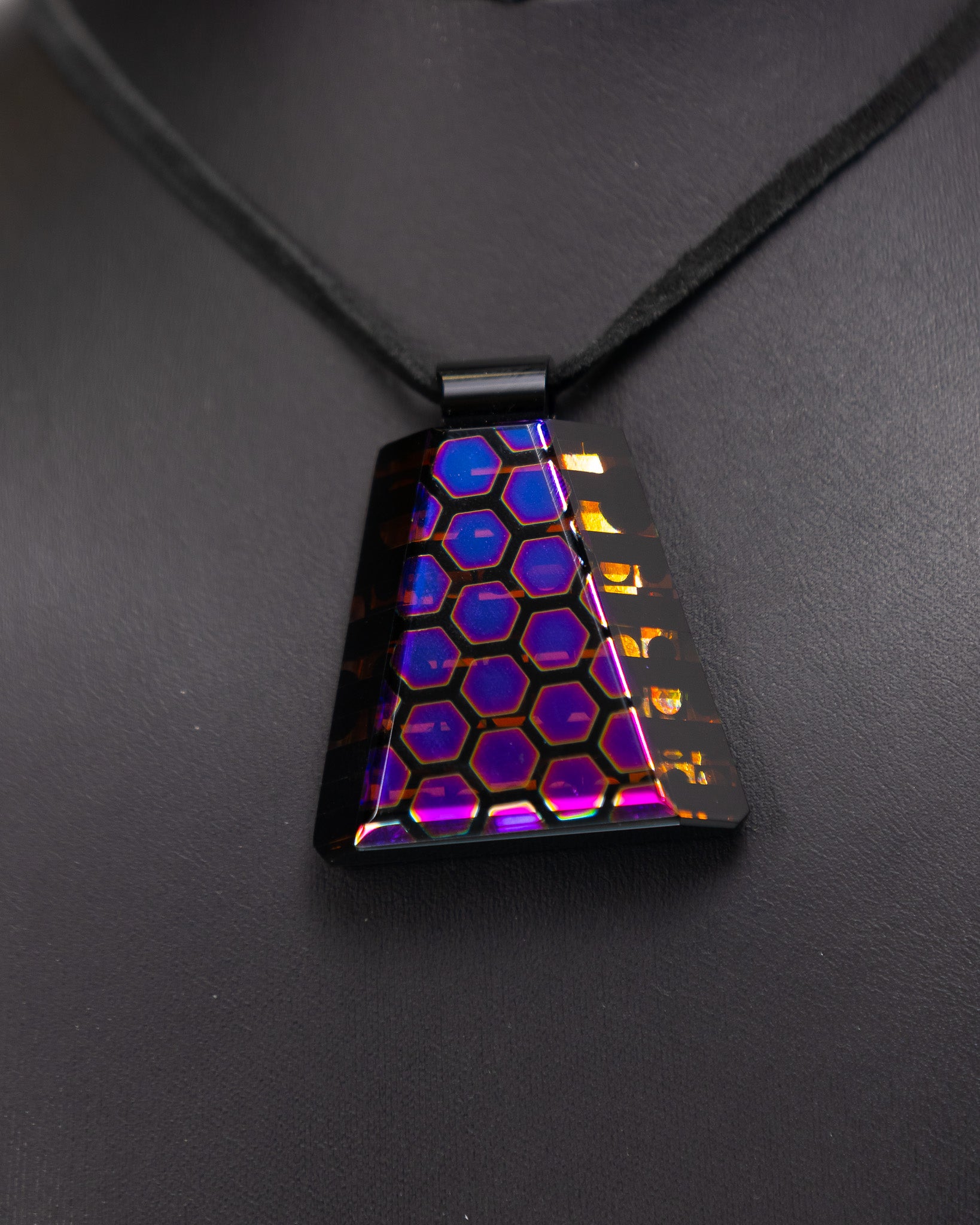 Boro Barto - Pendant - Dichroic Honeycomb Tile