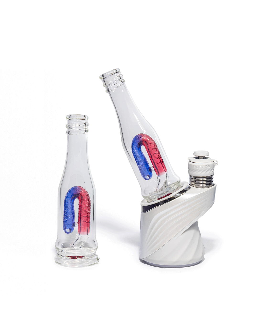Emperial Glass - Sour Worm Bottle Puffco Attachment - Cobalt Blue & Pomegranate