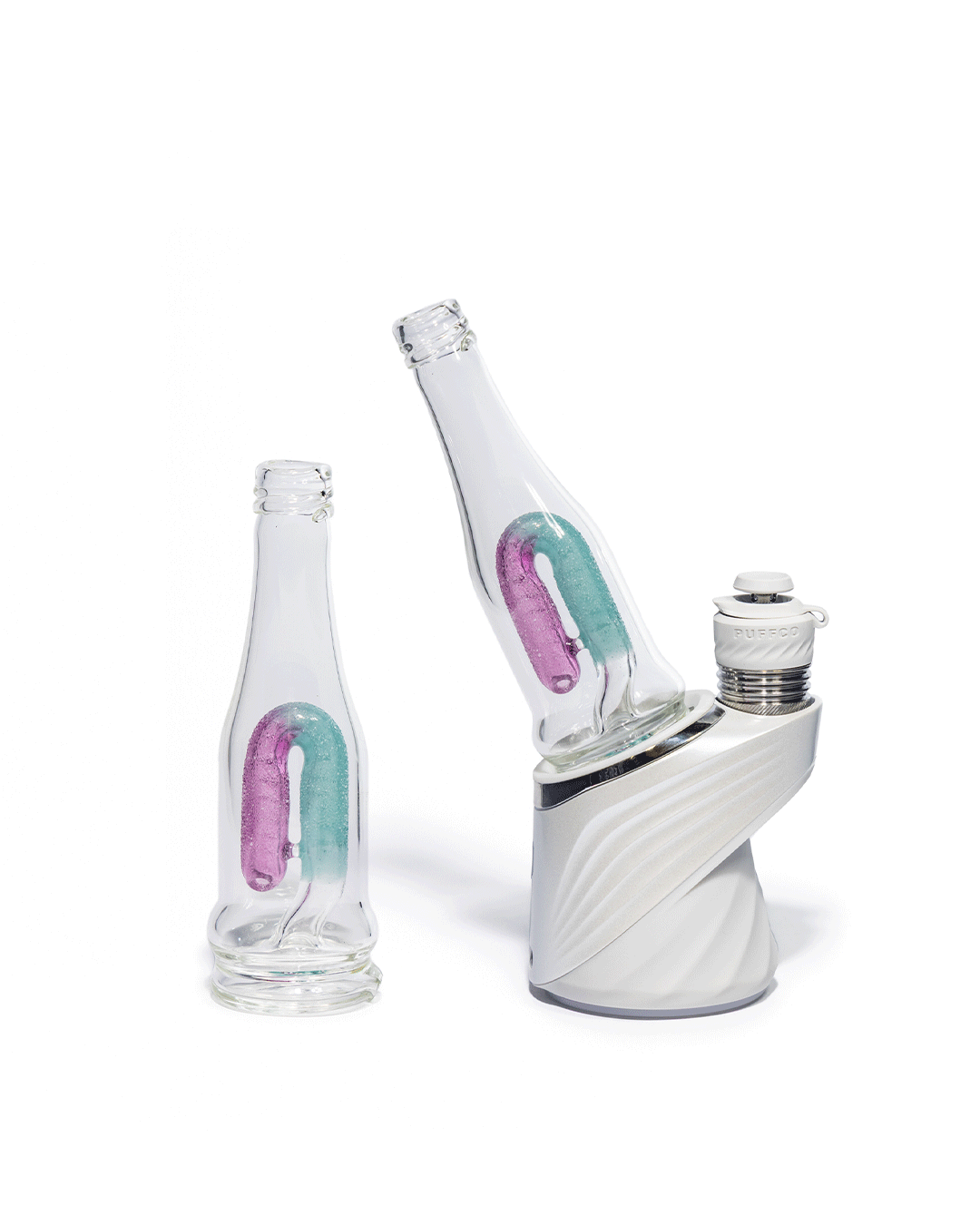 Emperial Glass - Sour Worm Bottle Puffco Attachment - Royal Jelly & Aqua
