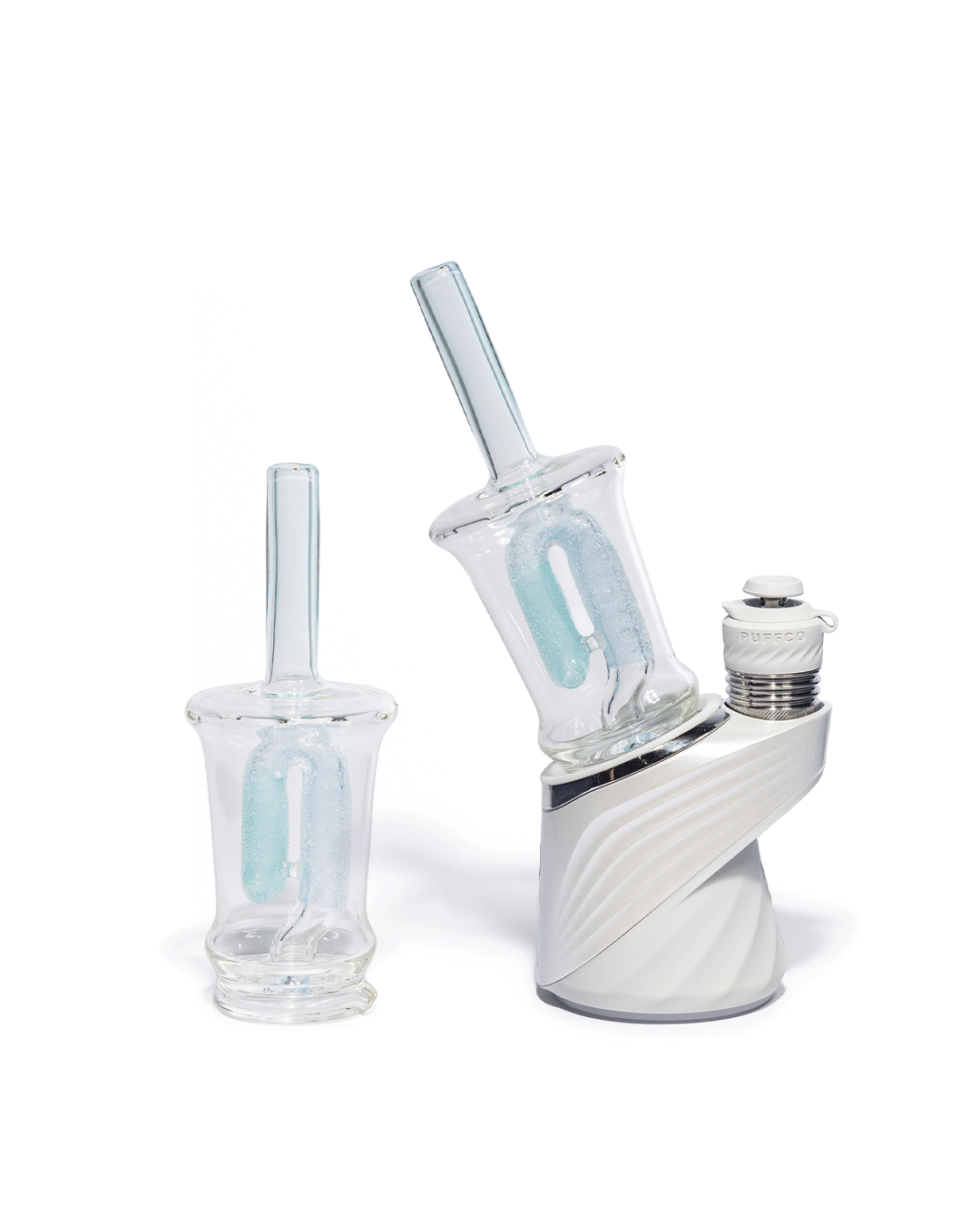 Emperial Glass - Sour Worm Cup Puffco Attachment - Handmix Blue & Aqua