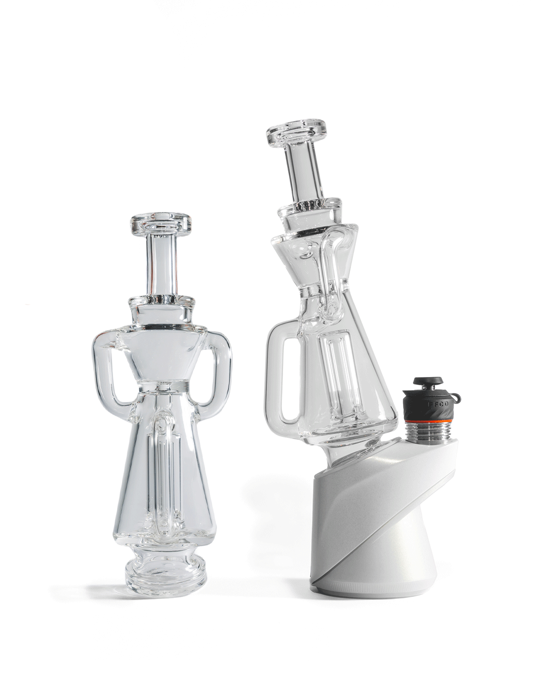 Greek Glass - Puffco Dual Uptake Recycler - Clear