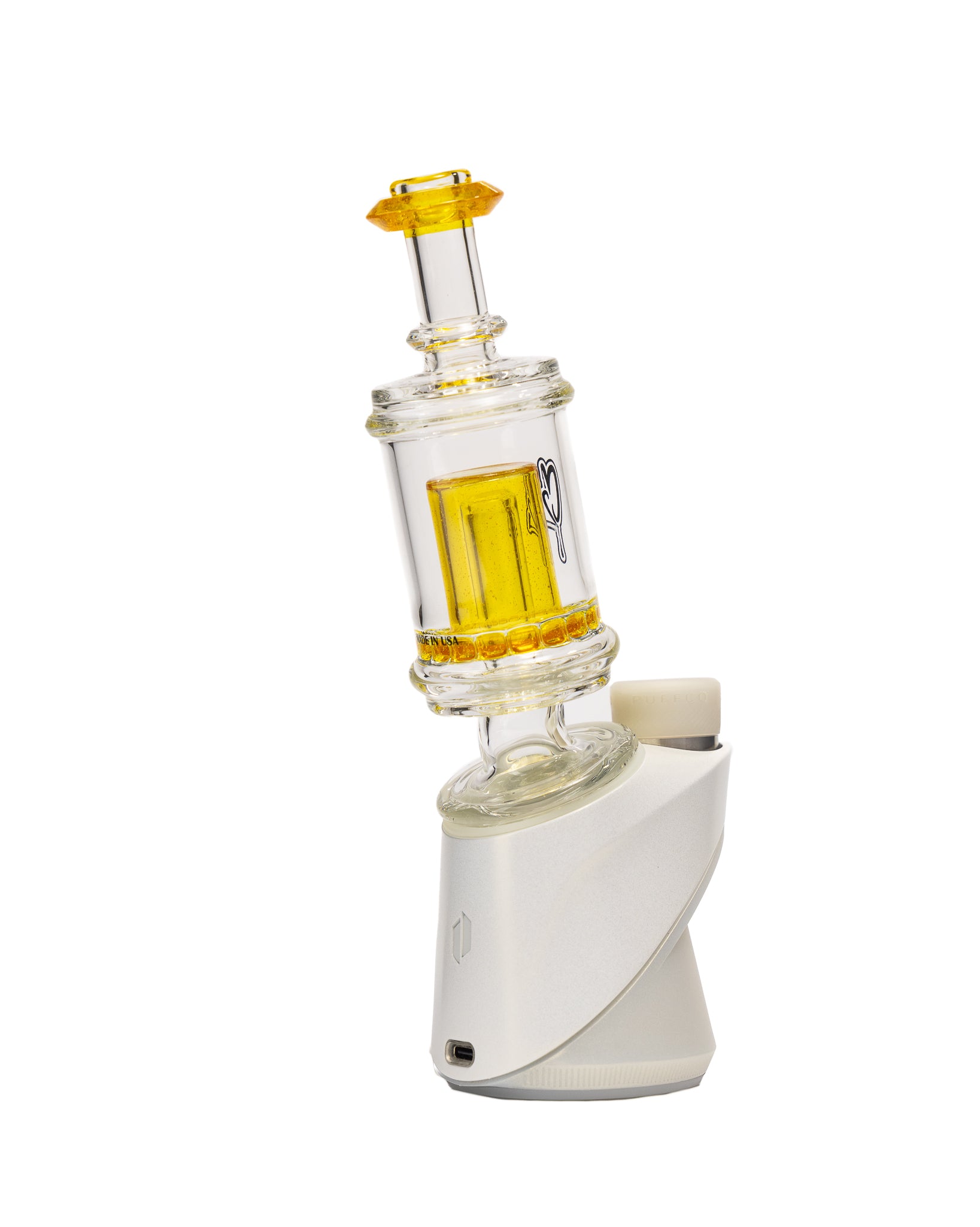 C2 Custom Creations - Puffco Attachment - Clear & Yellow