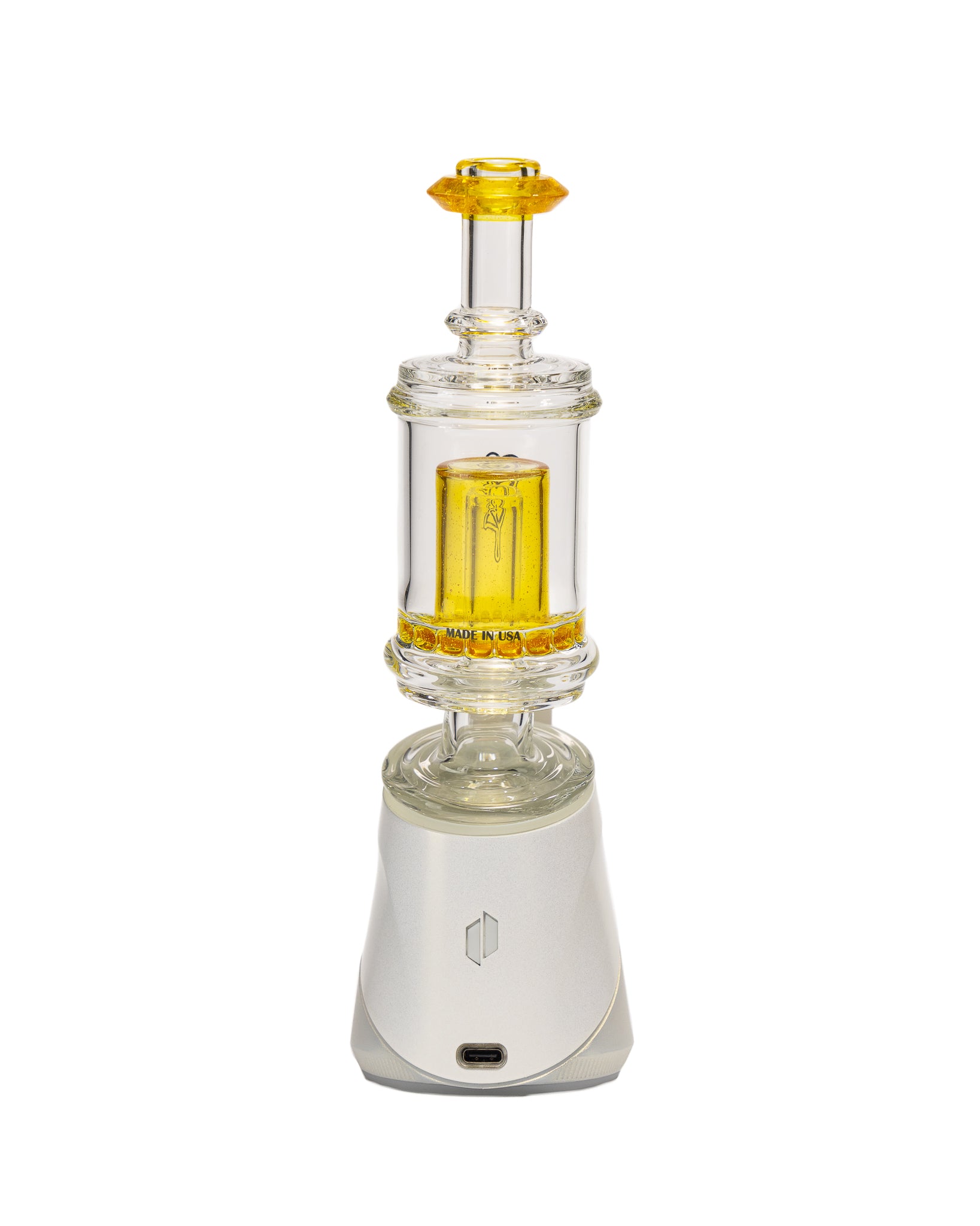 C2 Custom Creations - Puffco Attachment - Clear & Yellow