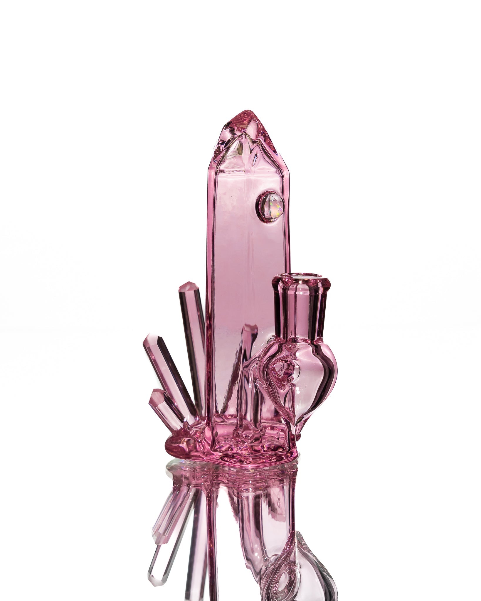 Digger Glass - Pink Short Crystal Bubbler