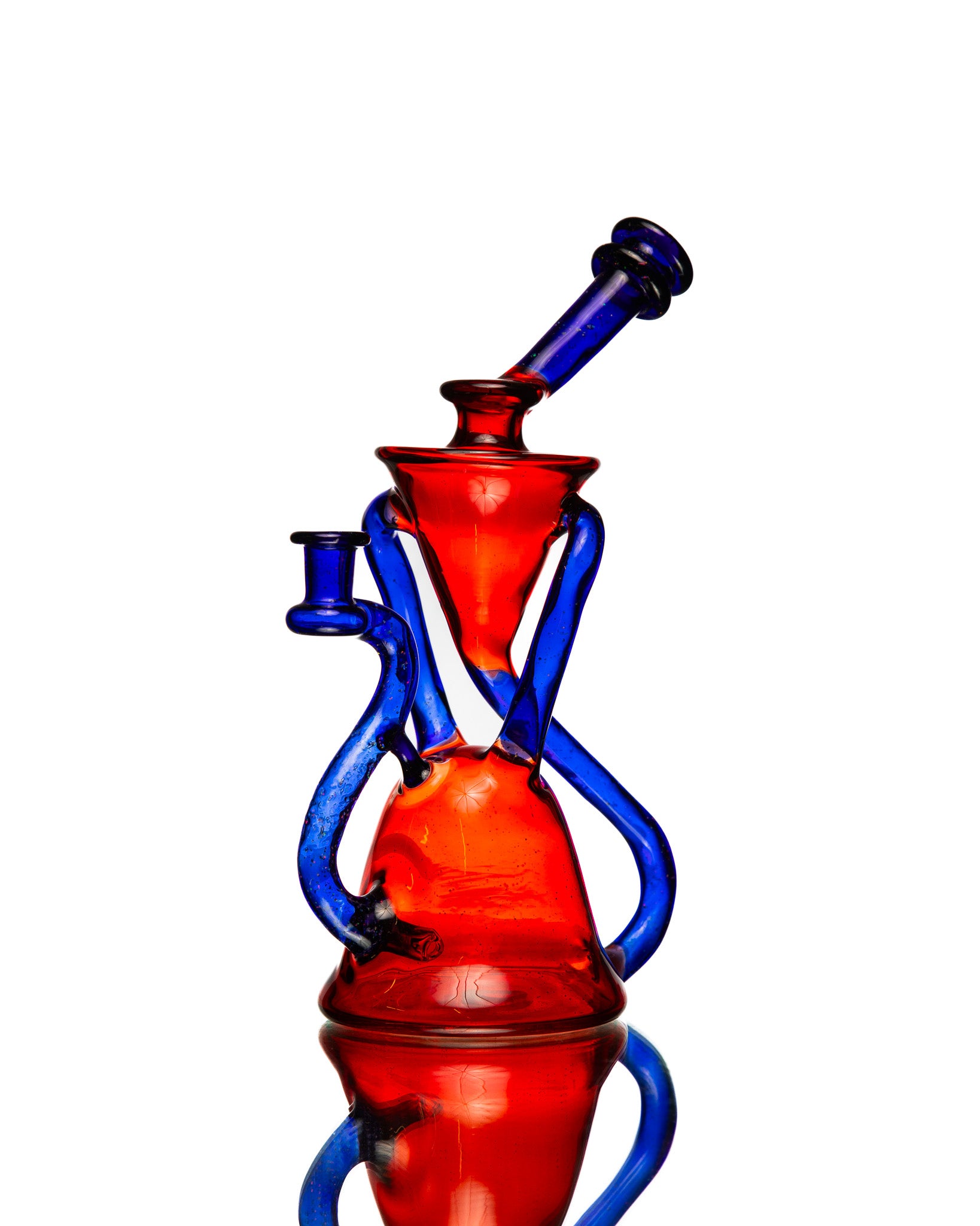 ManChild Glass - Pomegranate & Cobalt Duel Uptake (Crushed Opal)