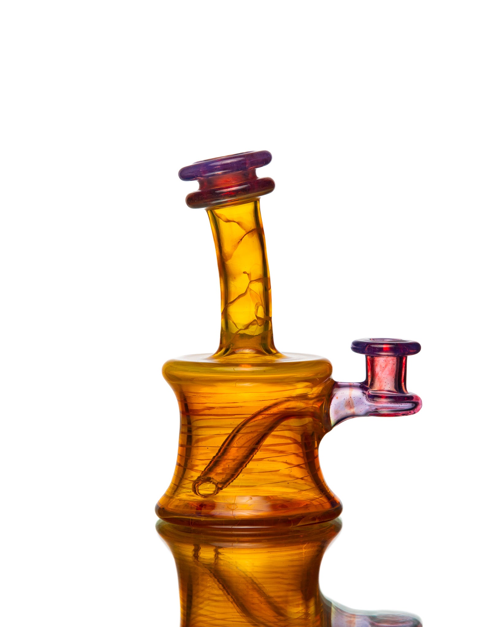 ManChild Glass - Mini Tube - NS Yellow & Purple Rainbow