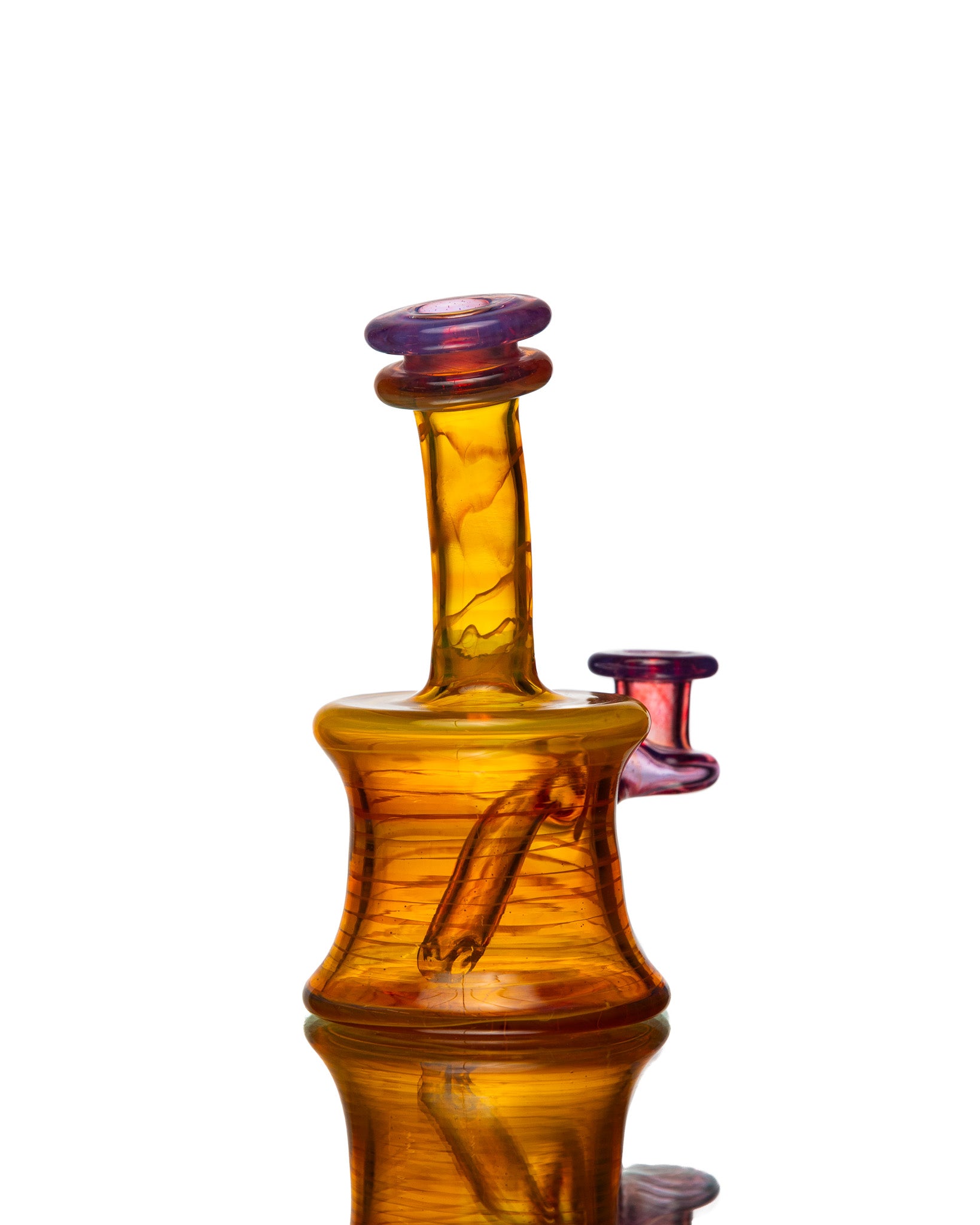 ManChild Glass - Mini Tube - NS Yellow & Purple Rainbow