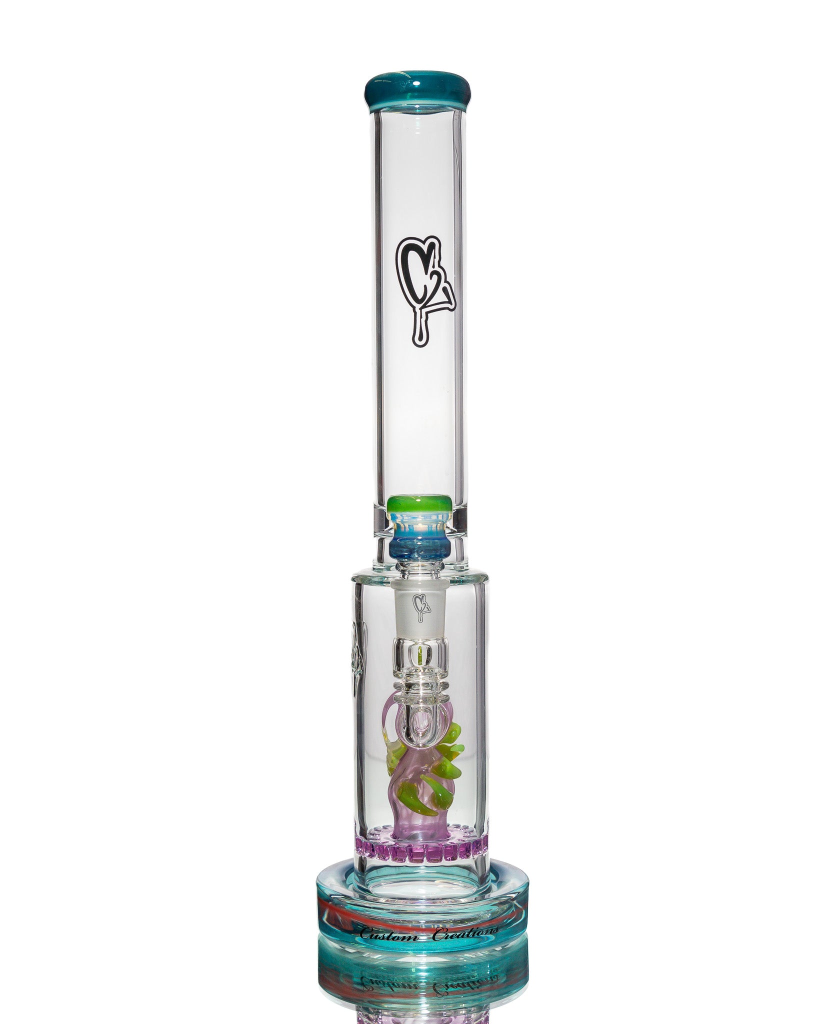 C2 Custom Creations - Straight Tube - Pink & Green Tentacle
