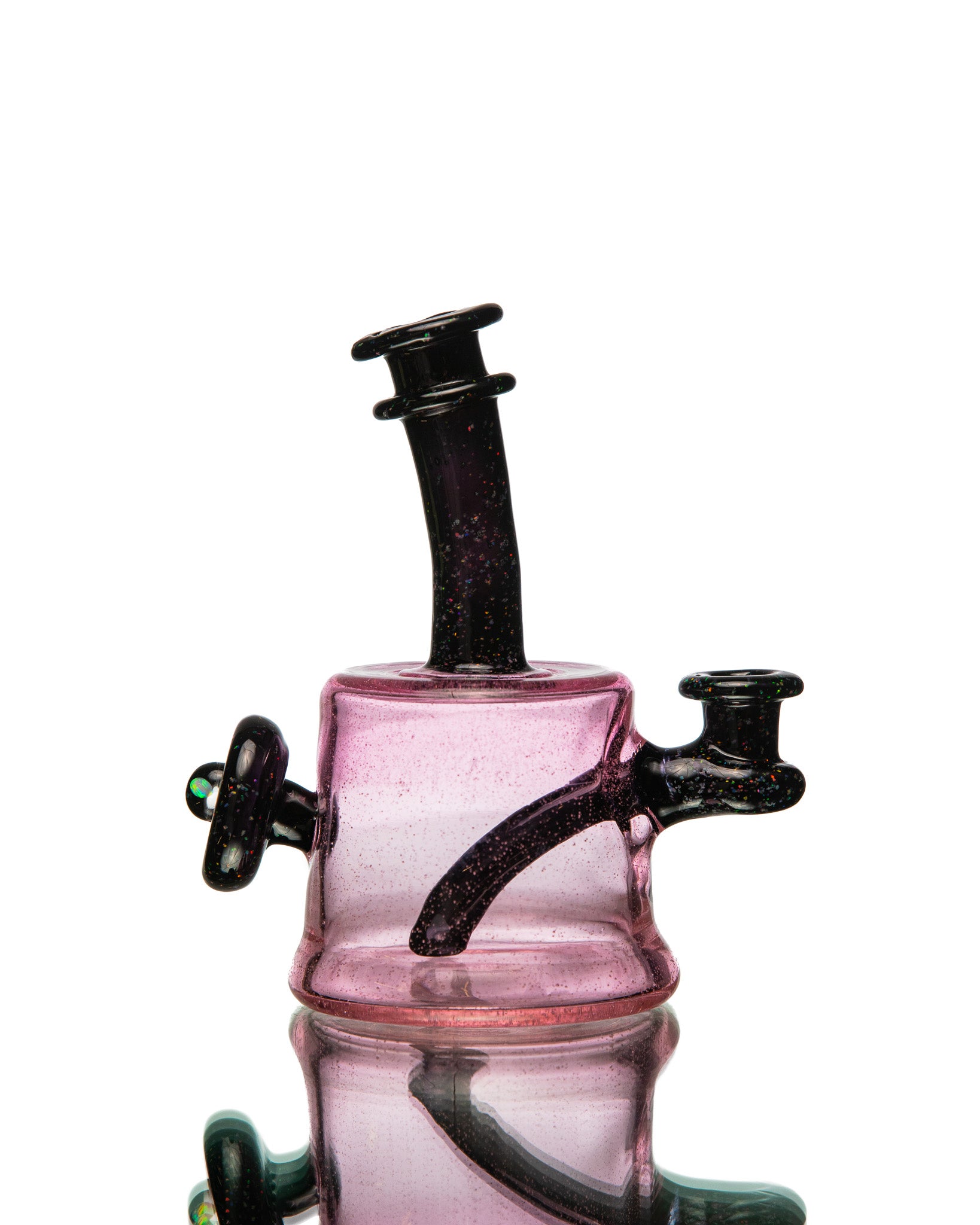 ManChild Glass - Mini Tube - Pink Lollipop & Jet Black (Crushed Opal)