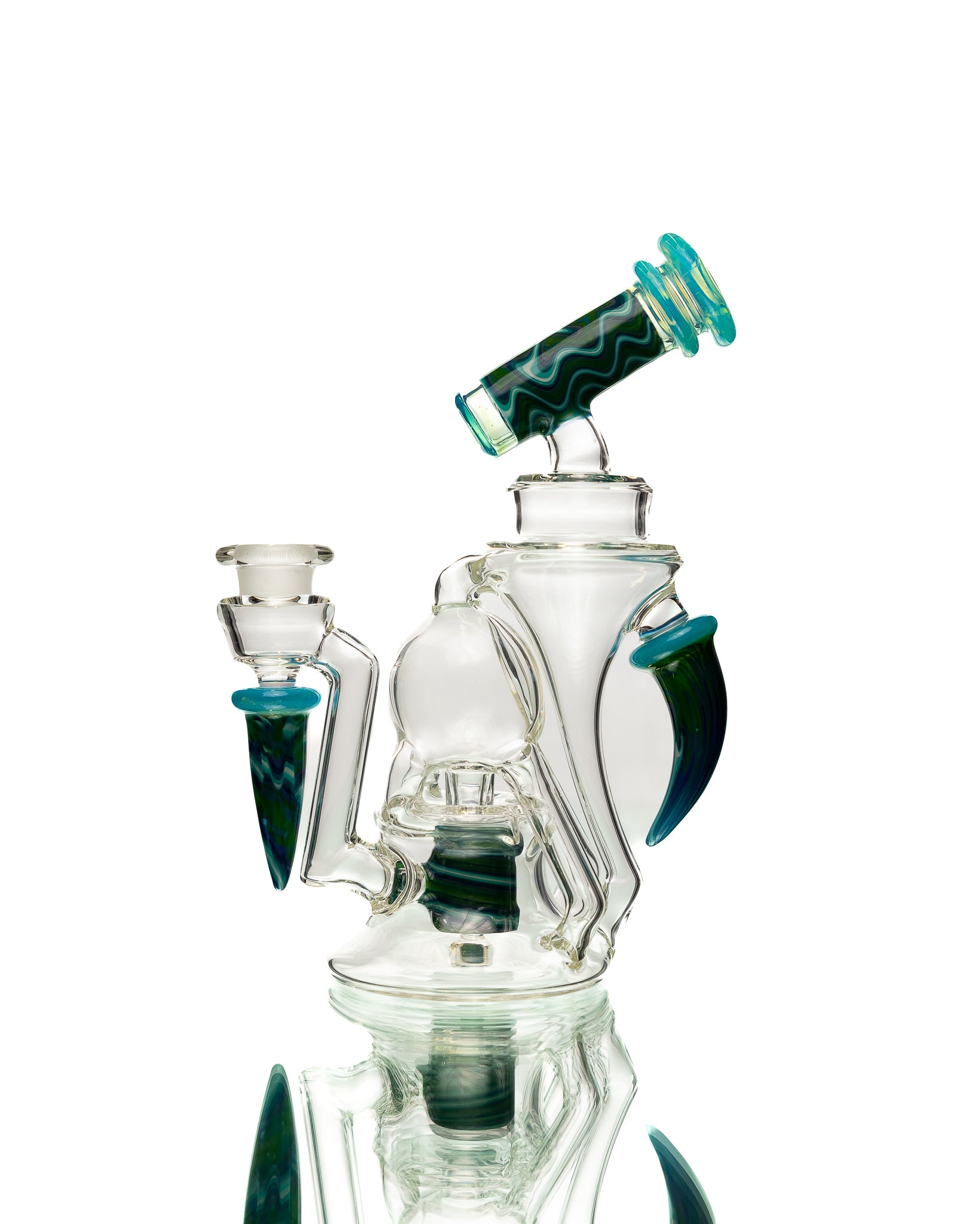 Aaron B - Clear/Green/Blue Horn Recycler