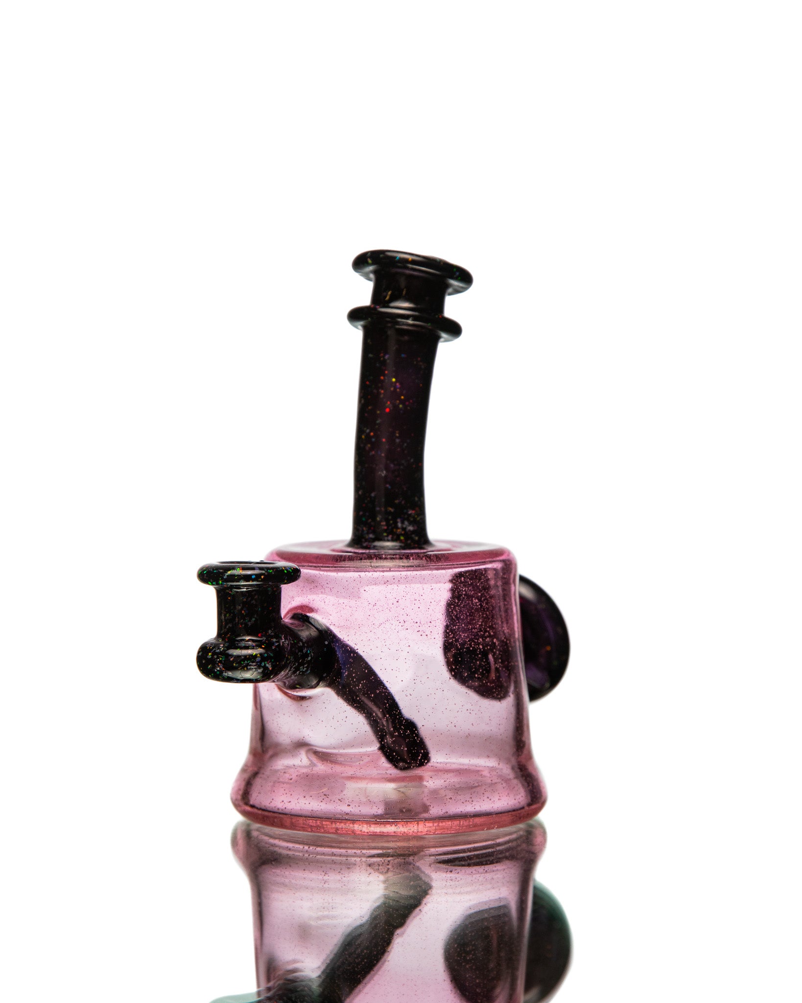 ManChild Glass - Mini Tube - Pink Lollipop & Jet Black (Crushed Opal)