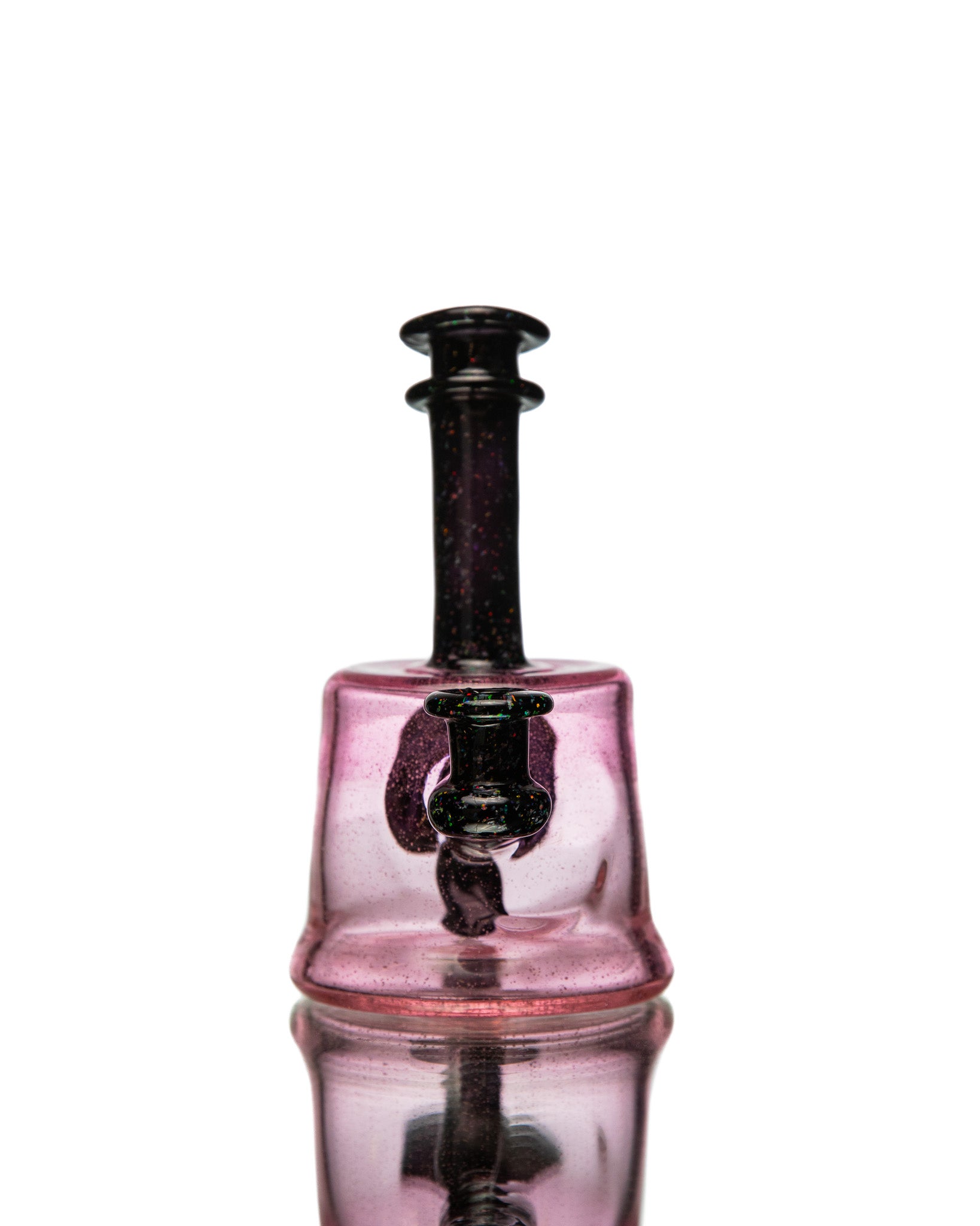 ManChild Glass - Pink Lollipop & Jet Black Mini Tube (Crushed Opal)