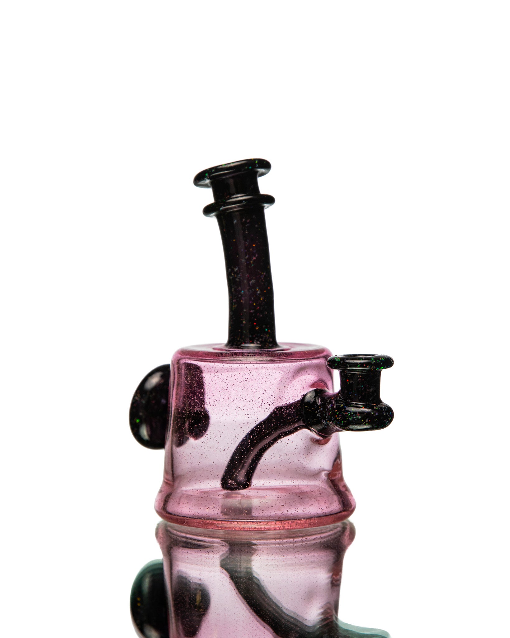 ManChild Glass - Mini Tube - Pink Lollipop & Jet Black (Crushed Opal)