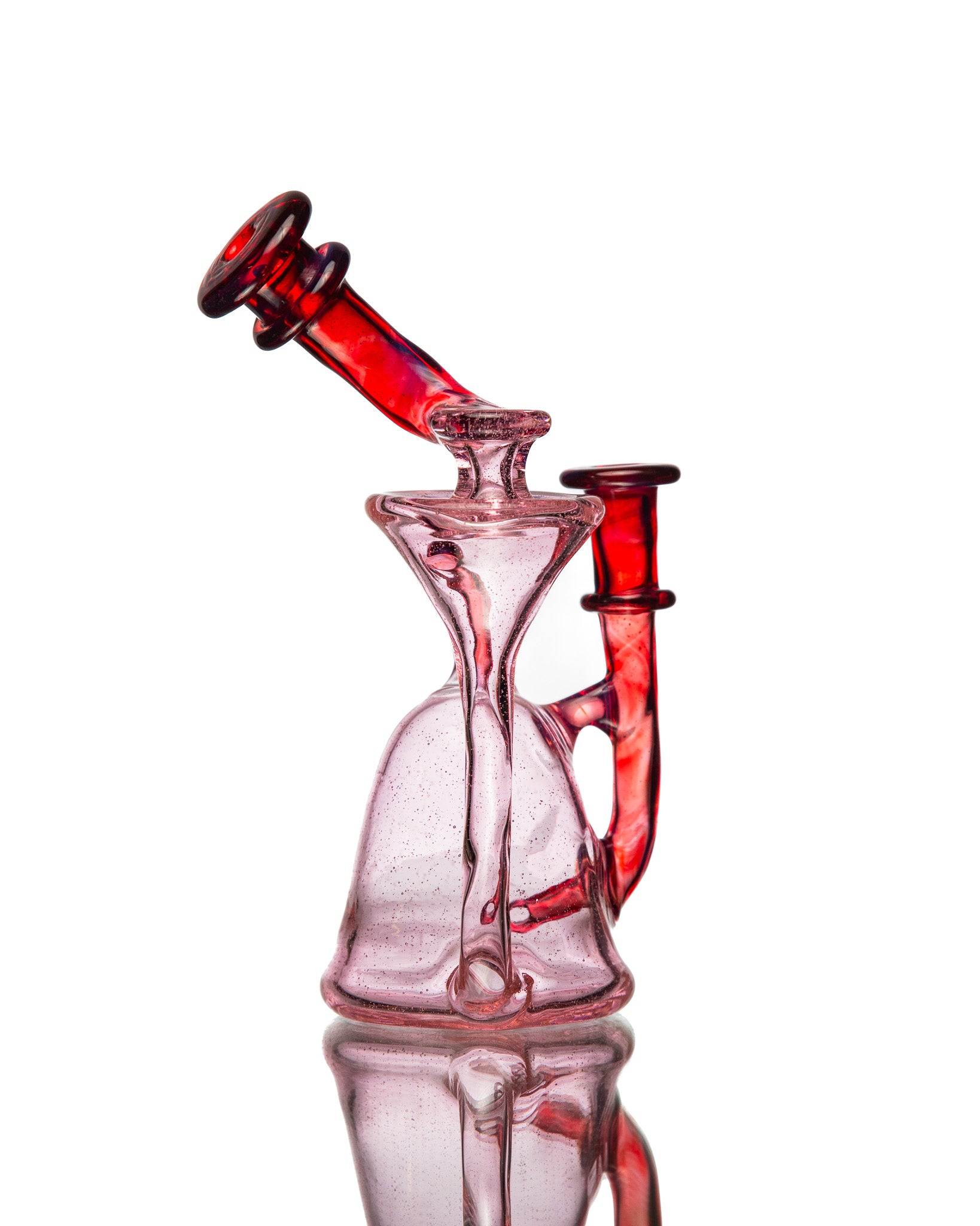 ManChild Glass - Side Saddle Recycler - Pink Lollipop & Purple Rainbow