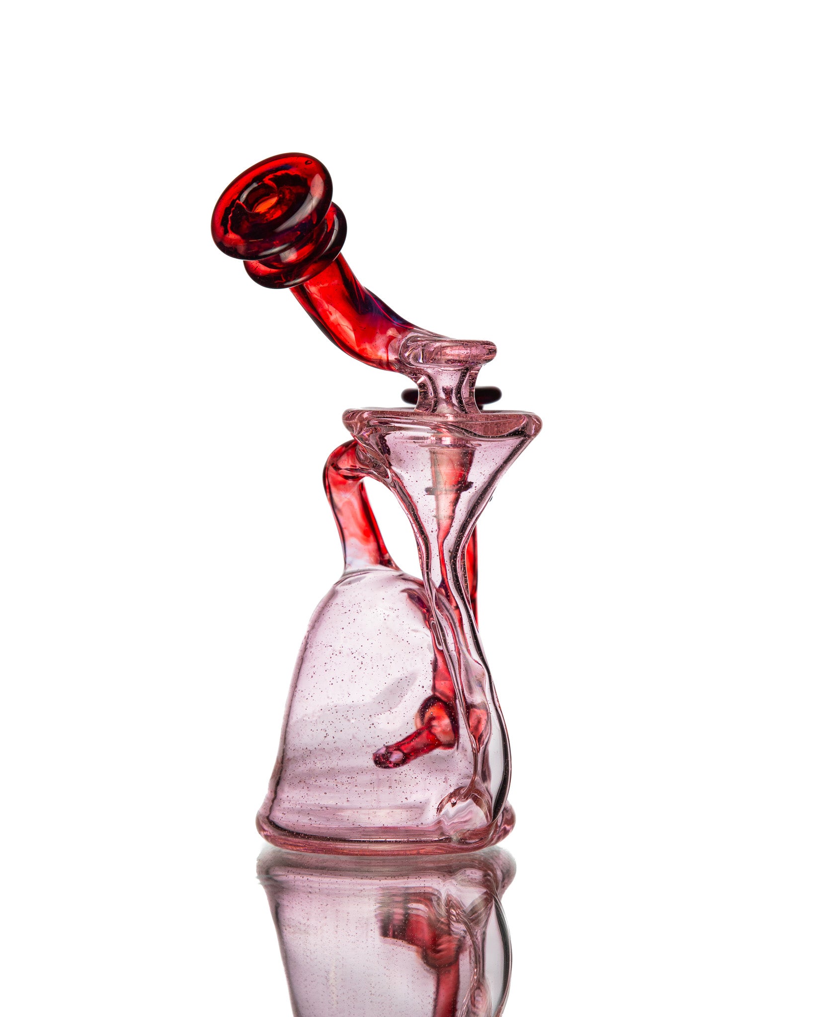 ManChild Glass - Side Saddle Recycler - Pink Lollipop & Purple Rainbow