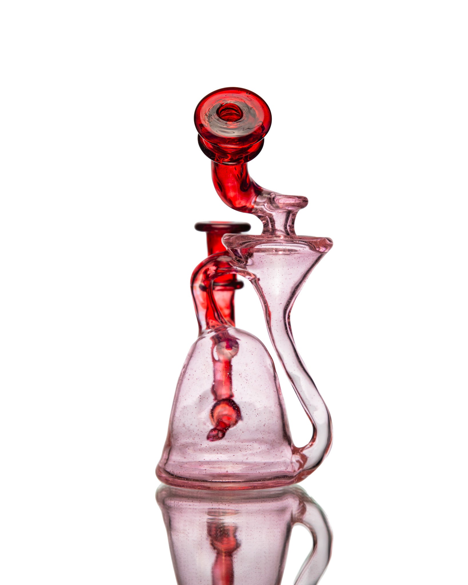 ManChild Glass - Side Saddle Recycler - Pink Lollipop & Purple Rainbow