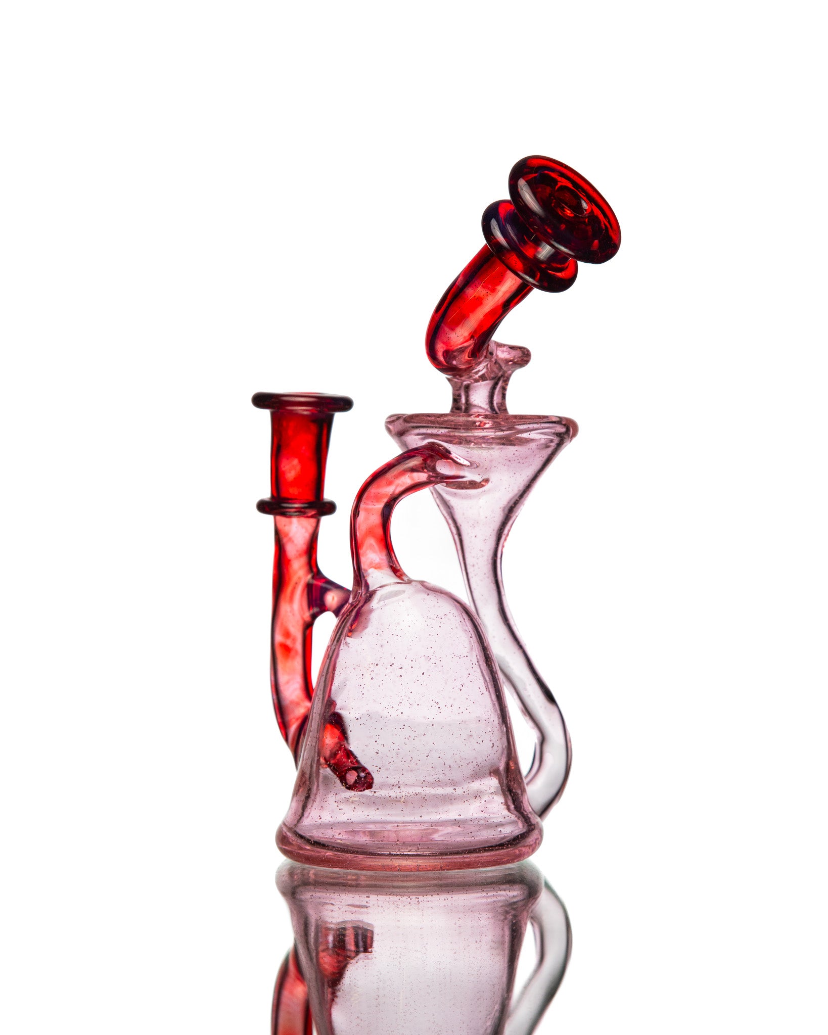 ManChild Glass - Side Saddle Recycler - Pink Lollipop & Purple Rainbow