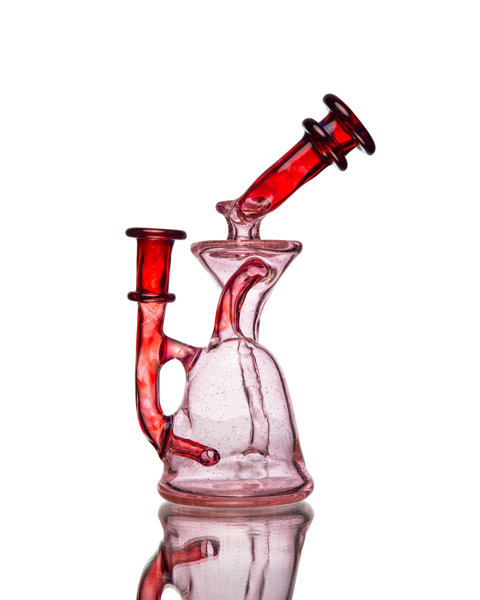 ManChild Glass - Side Saddle Recycler - Pink Lollipop & Purple Rainbow