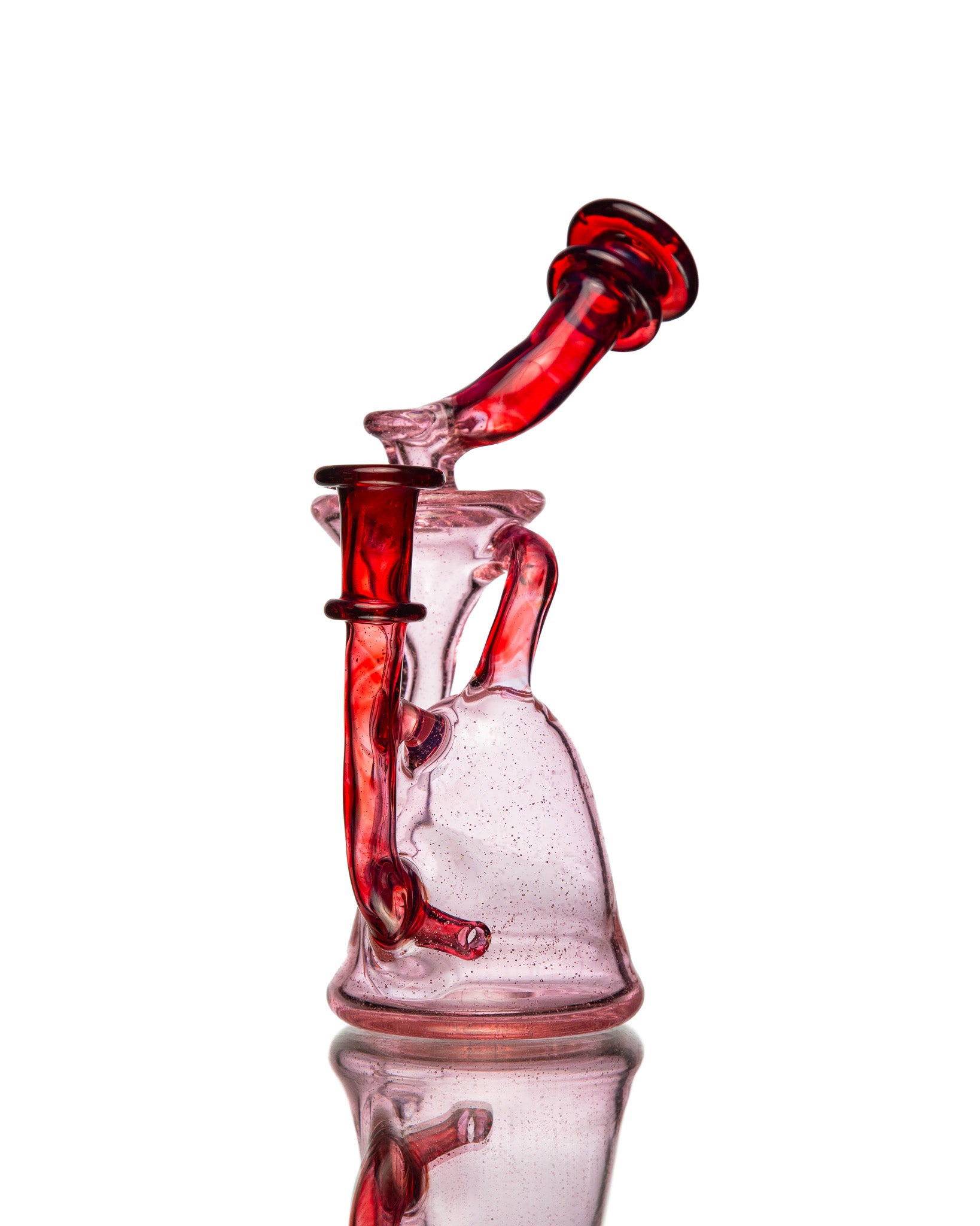 ManChild Glass - Side Saddle Recycler - Pink Lollipop & Purple Rainbow