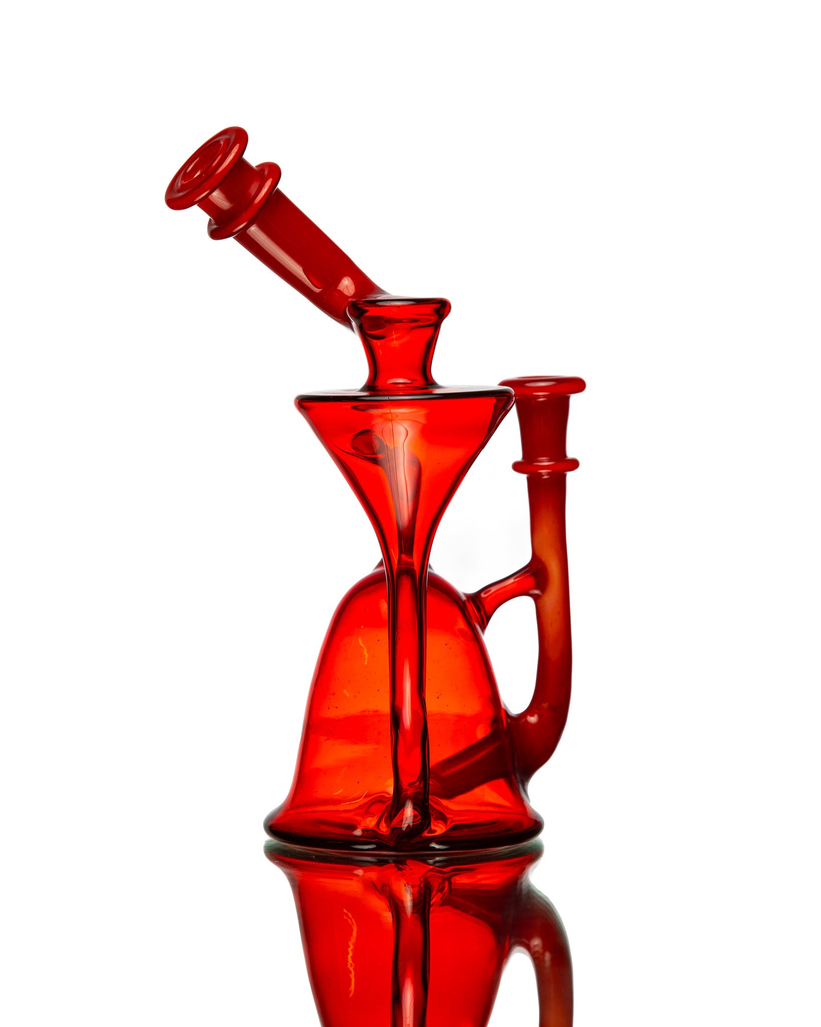 ManChild Glass - Side Saddle Recycler - Pomegranate & "That Fuego"