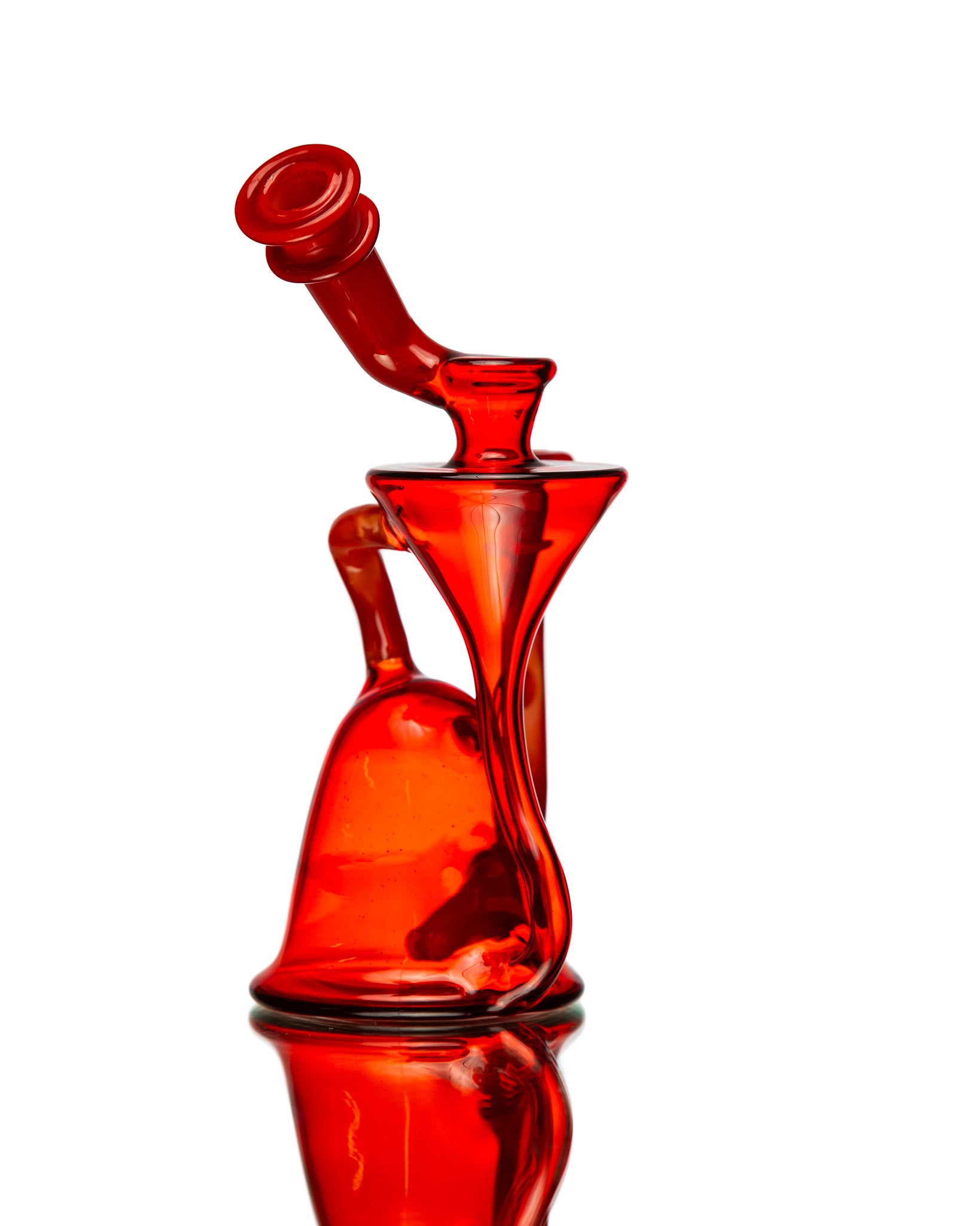 ManChild Glass - Side Saddle Recycler - Pomegranate & "That Fuego"