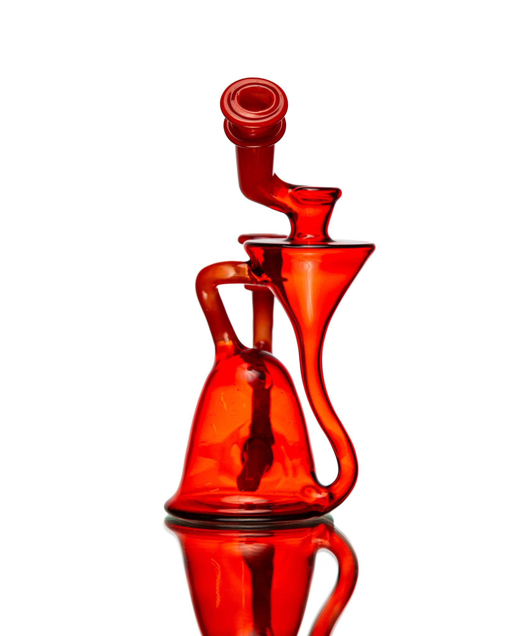 ManChild Glass - Side Saddle Recycler - Pomegranate & "That Fuego"