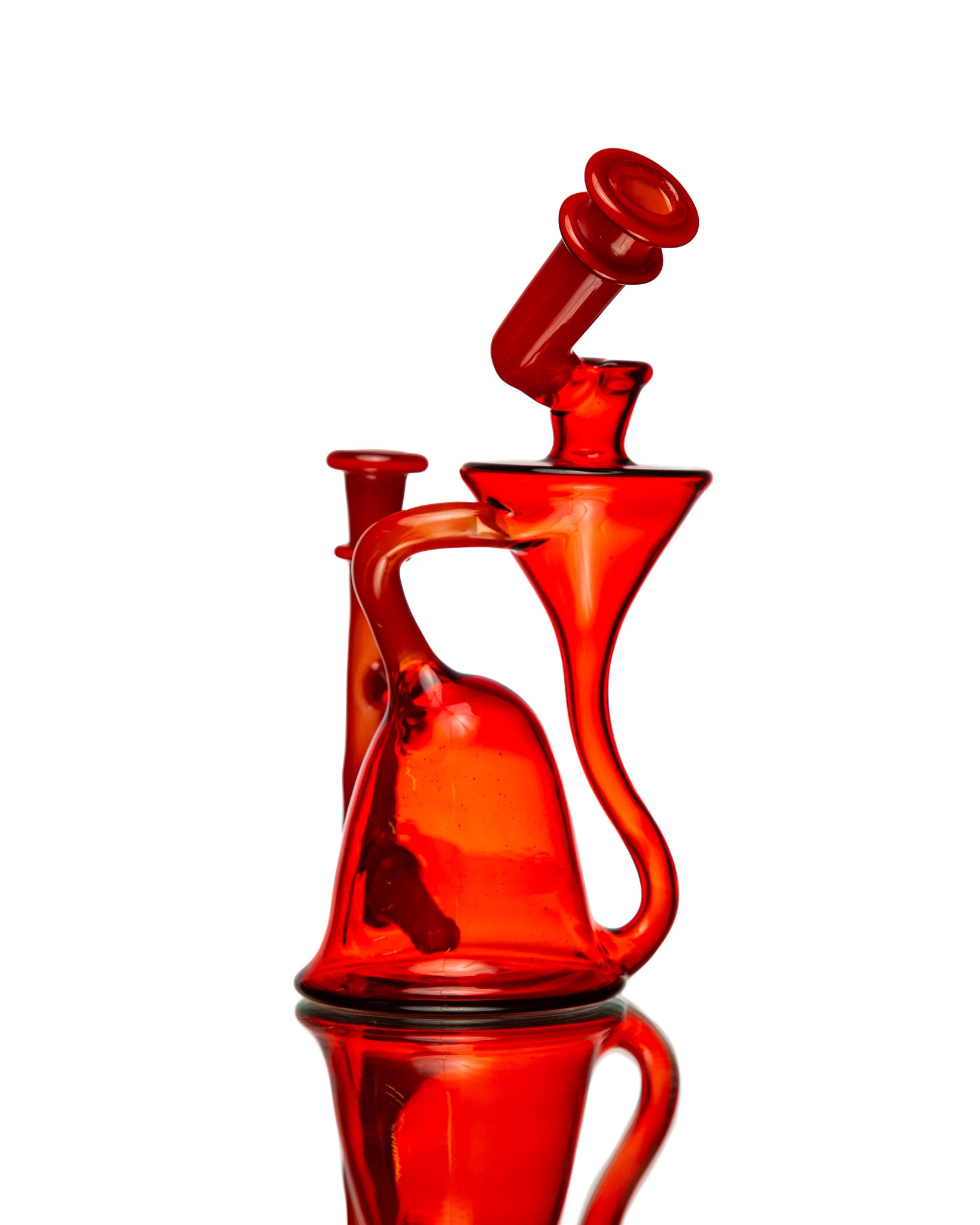 ManChild Glass - Side Saddle Recycler - Pomegranate & "That Fuego"