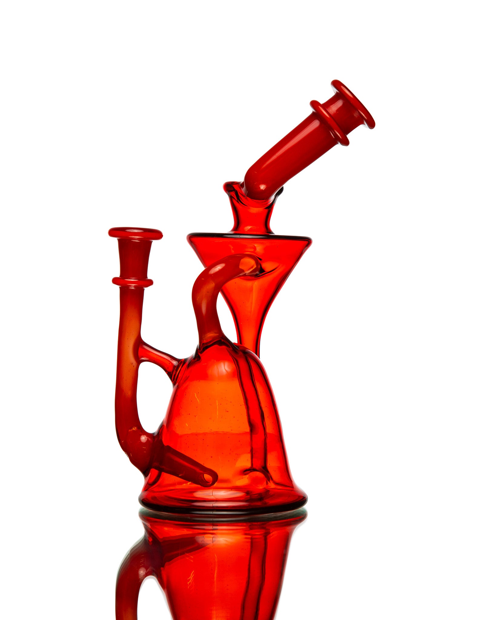 ManChild Glass - Side Saddle Recycler - Pomegranate & "That Fuego"