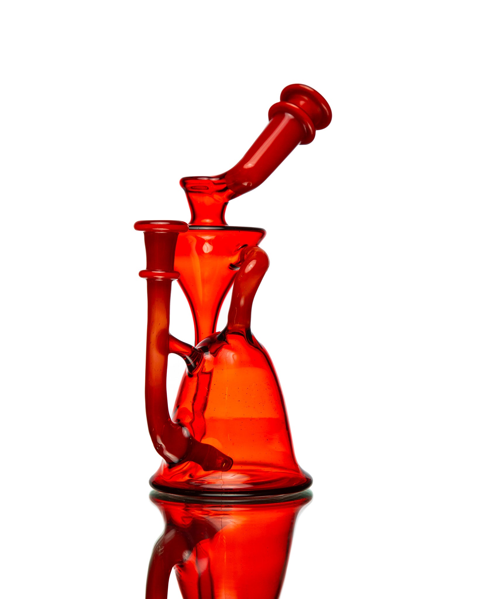 ManChild Glass - Side Saddle Recycler - Pomegranate & "That Fuego"
