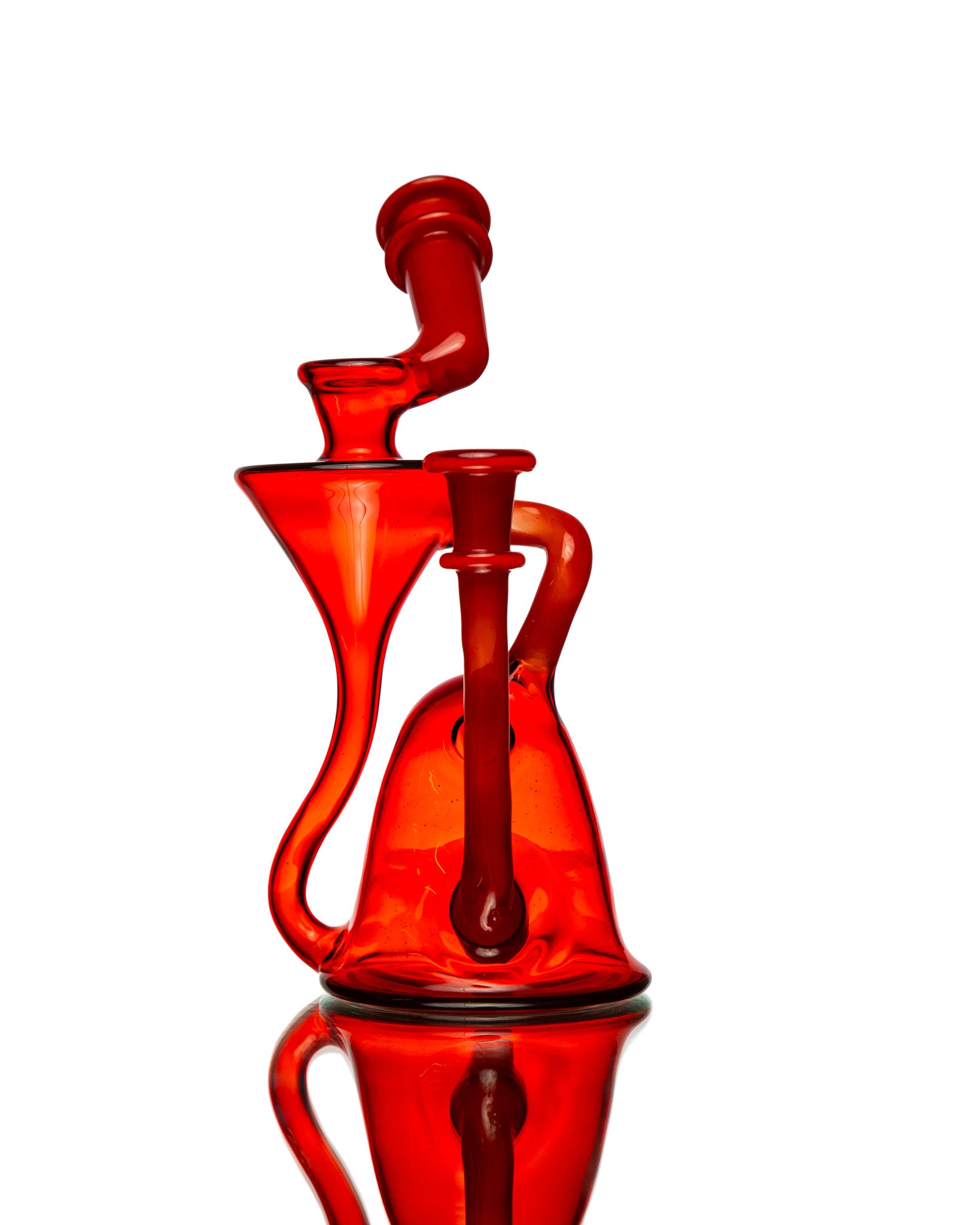 ManChild Glass - Side Saddle Recycler - Pomegranate & "That Fuego"