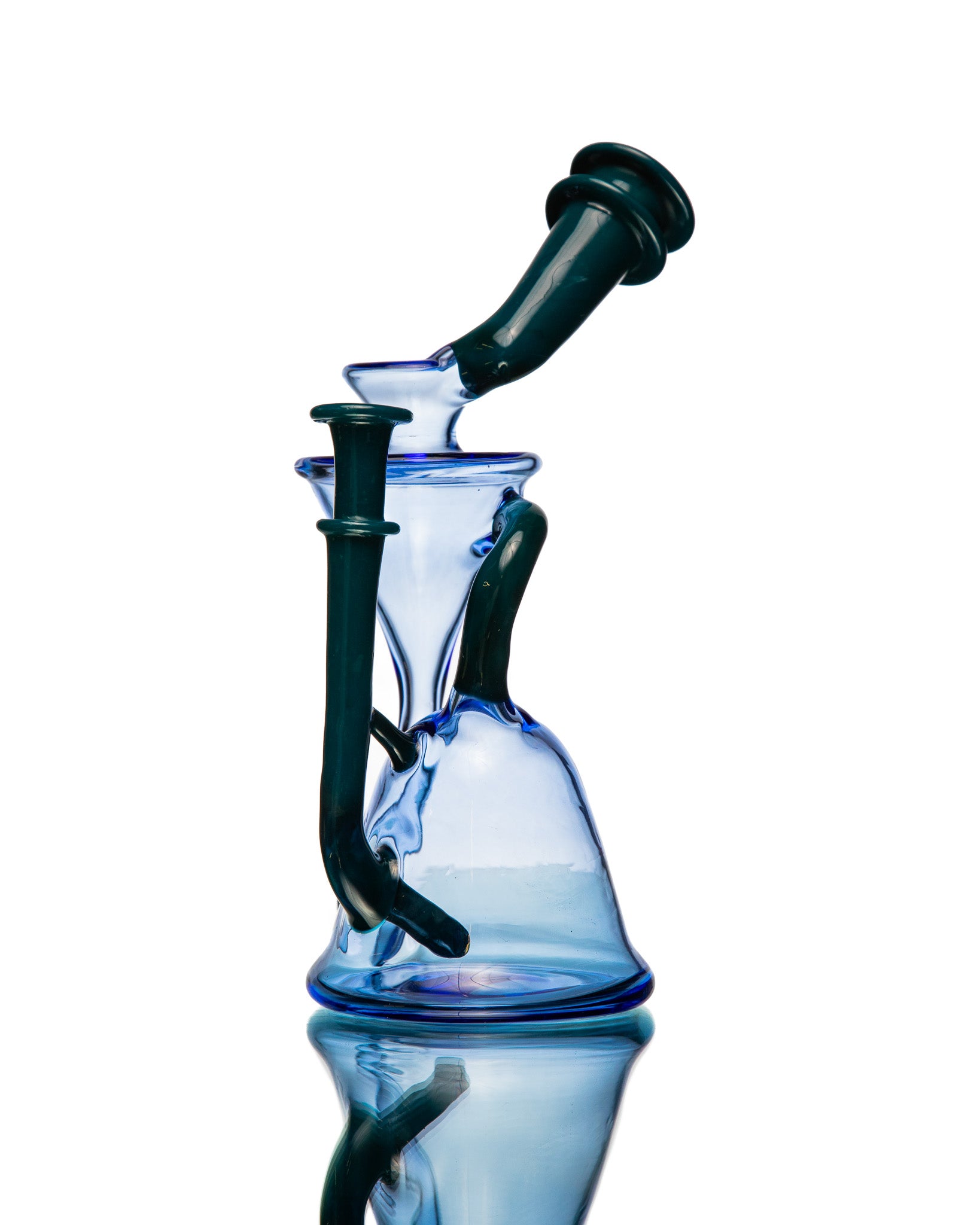 ManChild Glass - Side Saddle Recycler - Blue Dream & Peacock