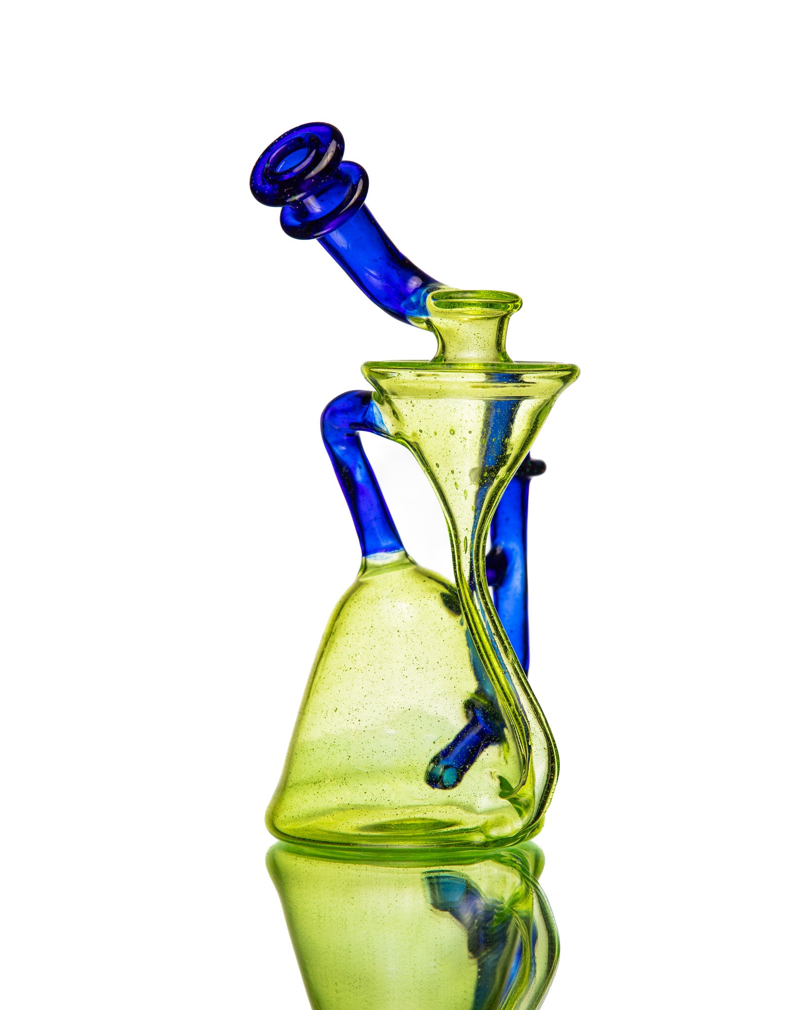 ManChild Glass - Side Saddle Recycler - Slyme & Cobalt (Crushed Opal)