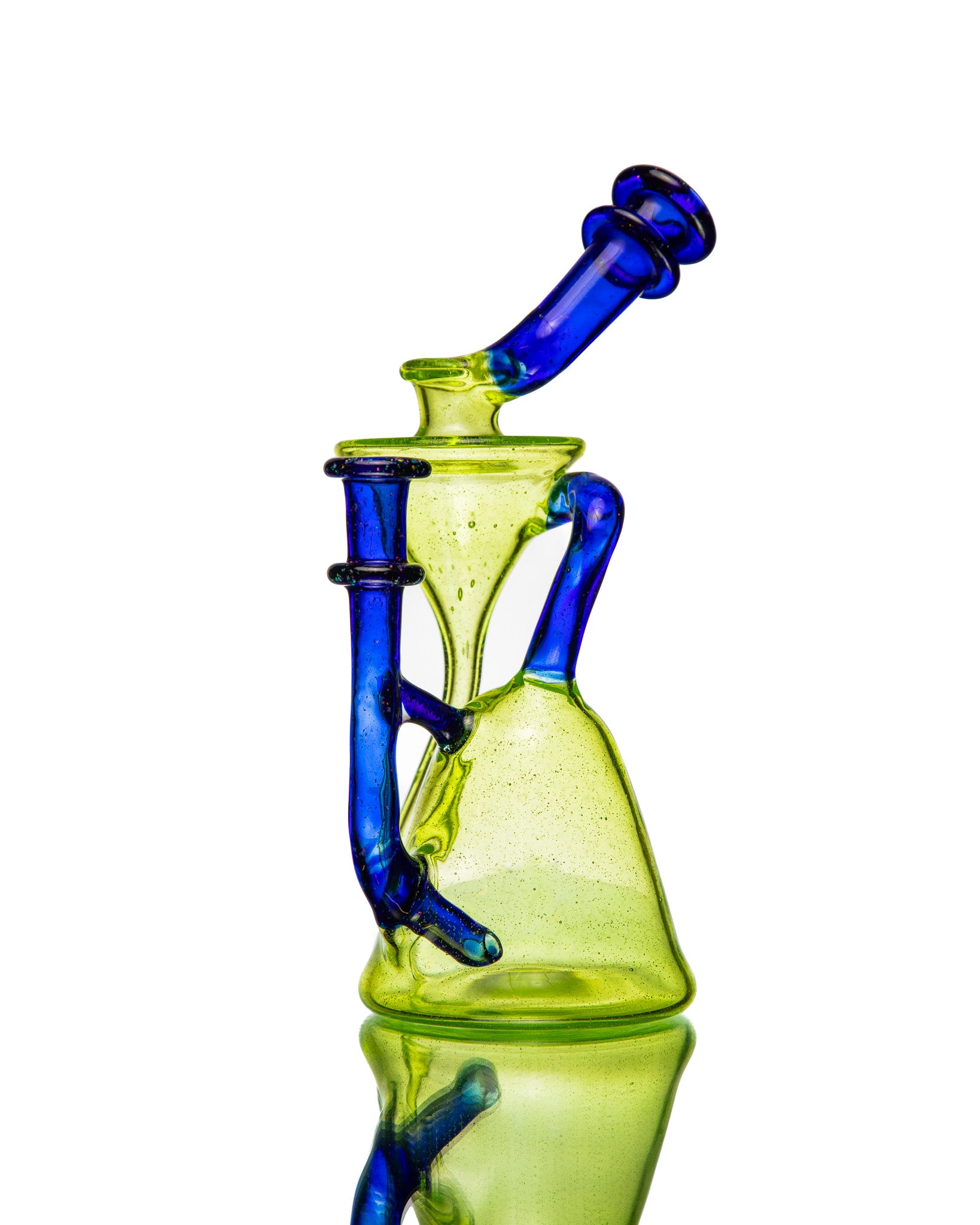 ManChild Glass - Side Saddle Recycler - Slyme & Cobalt (Crushed Opal)