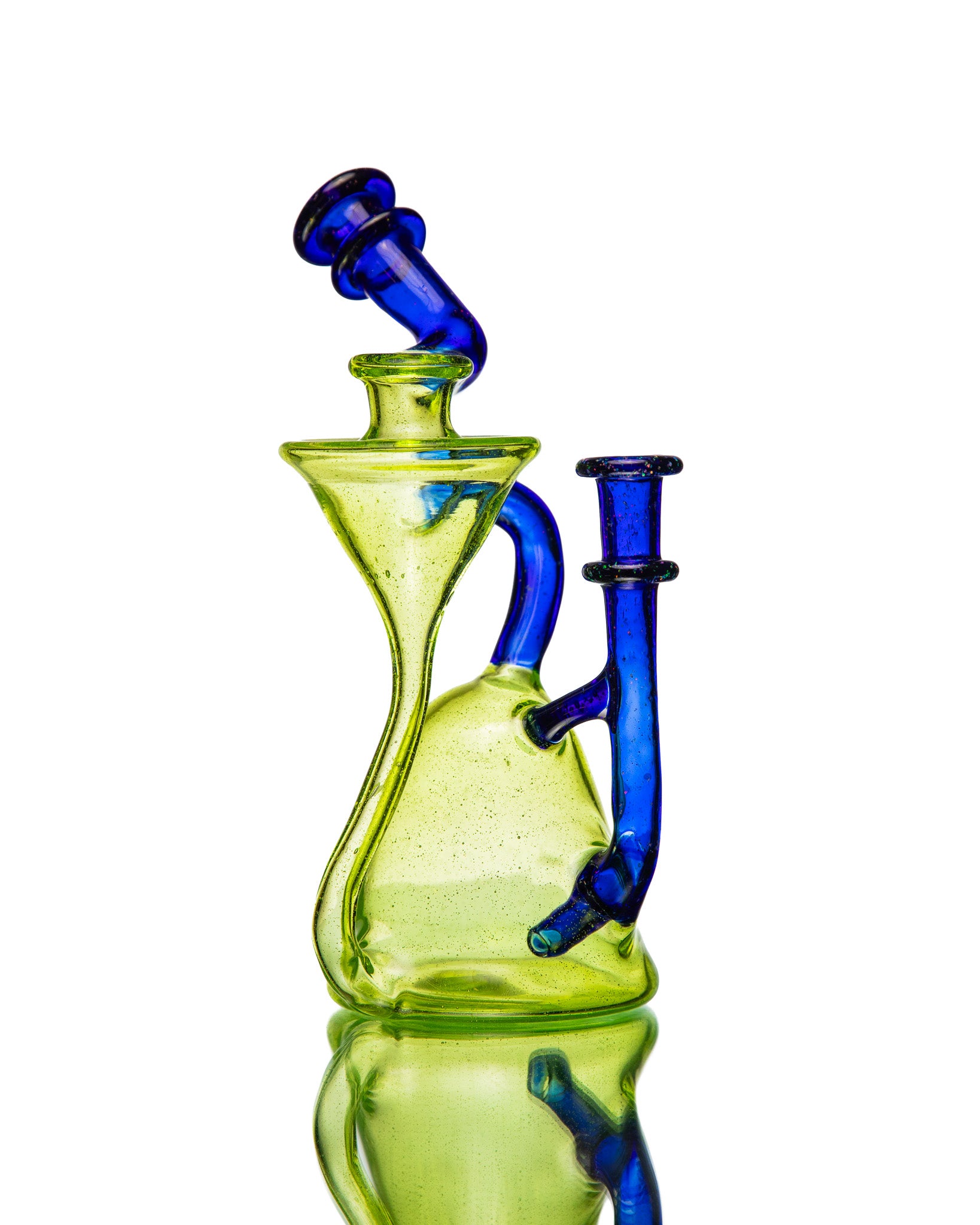 ManChild Glass - Side Saddle Recycler - Slyme & Cobalt (Crushed Opal)