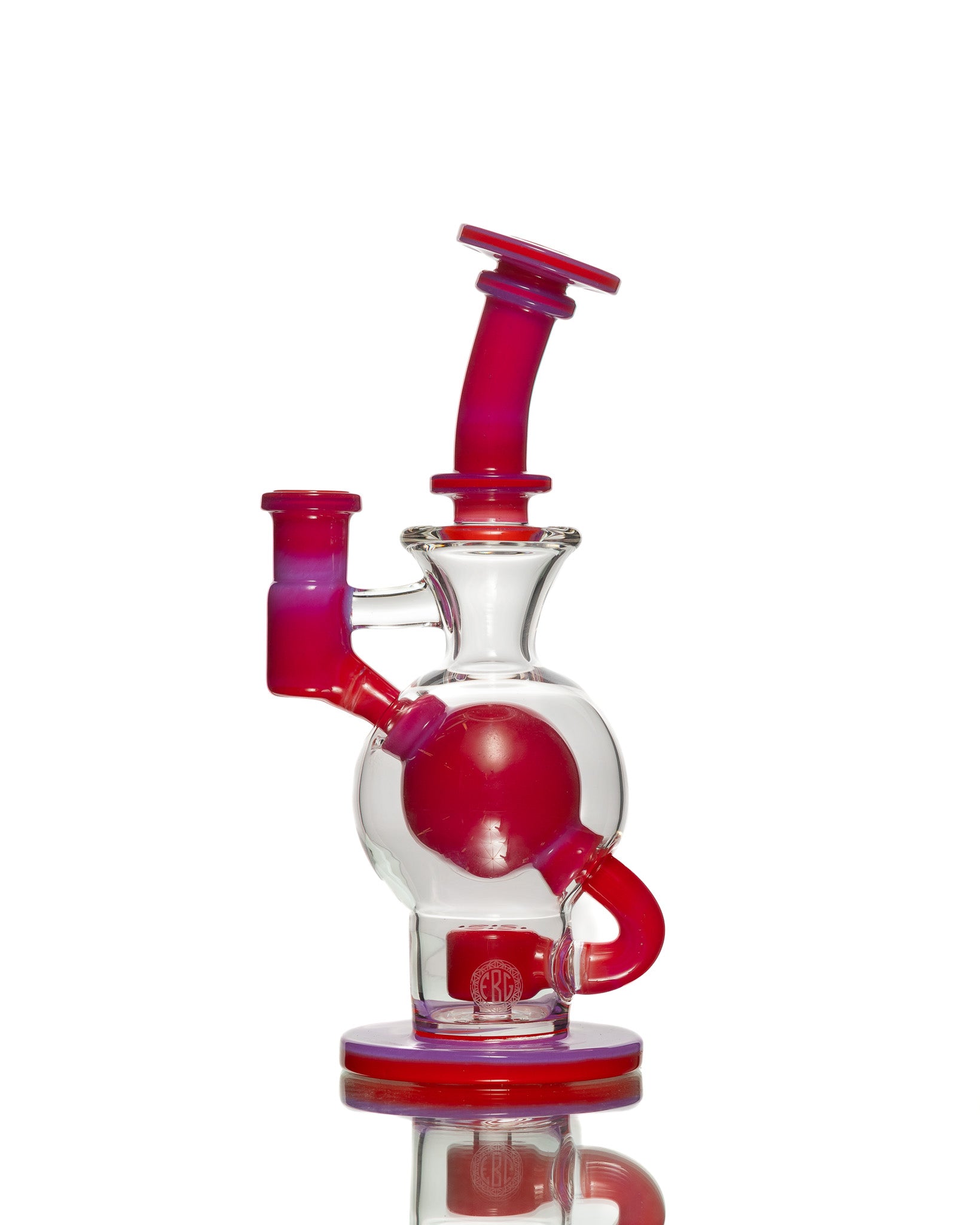 FatBoy Glass - Ball Bubbler - "Pink Slime over Poppy"