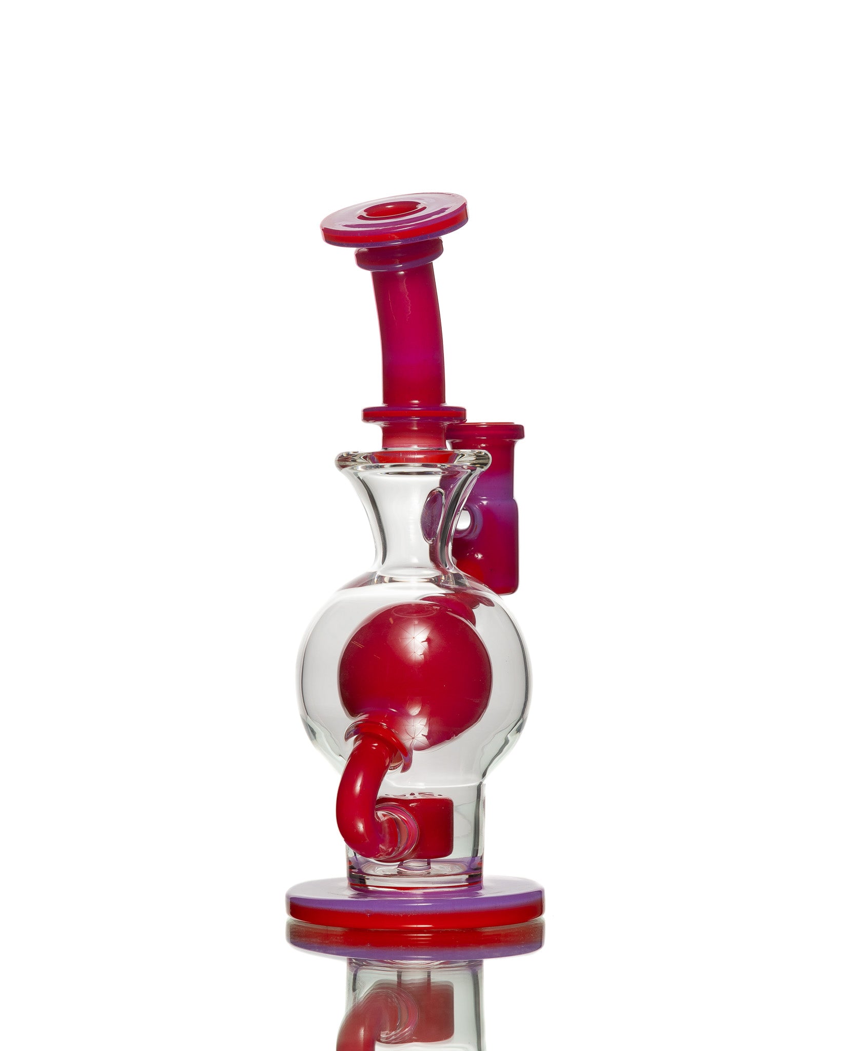 FatBoy Glass - Ball Bubbler - "Pink Slime over Poppy"