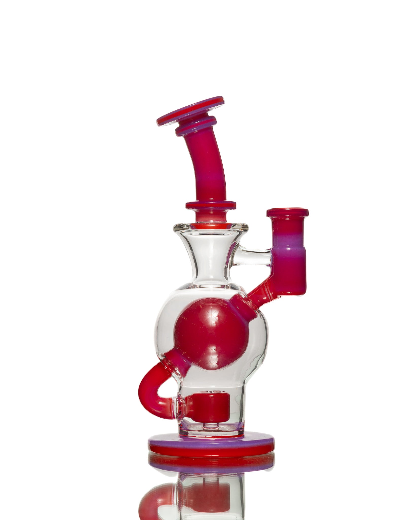 FatBoy Glass - Ball Bubbler - "Pink Slime over Poppy"