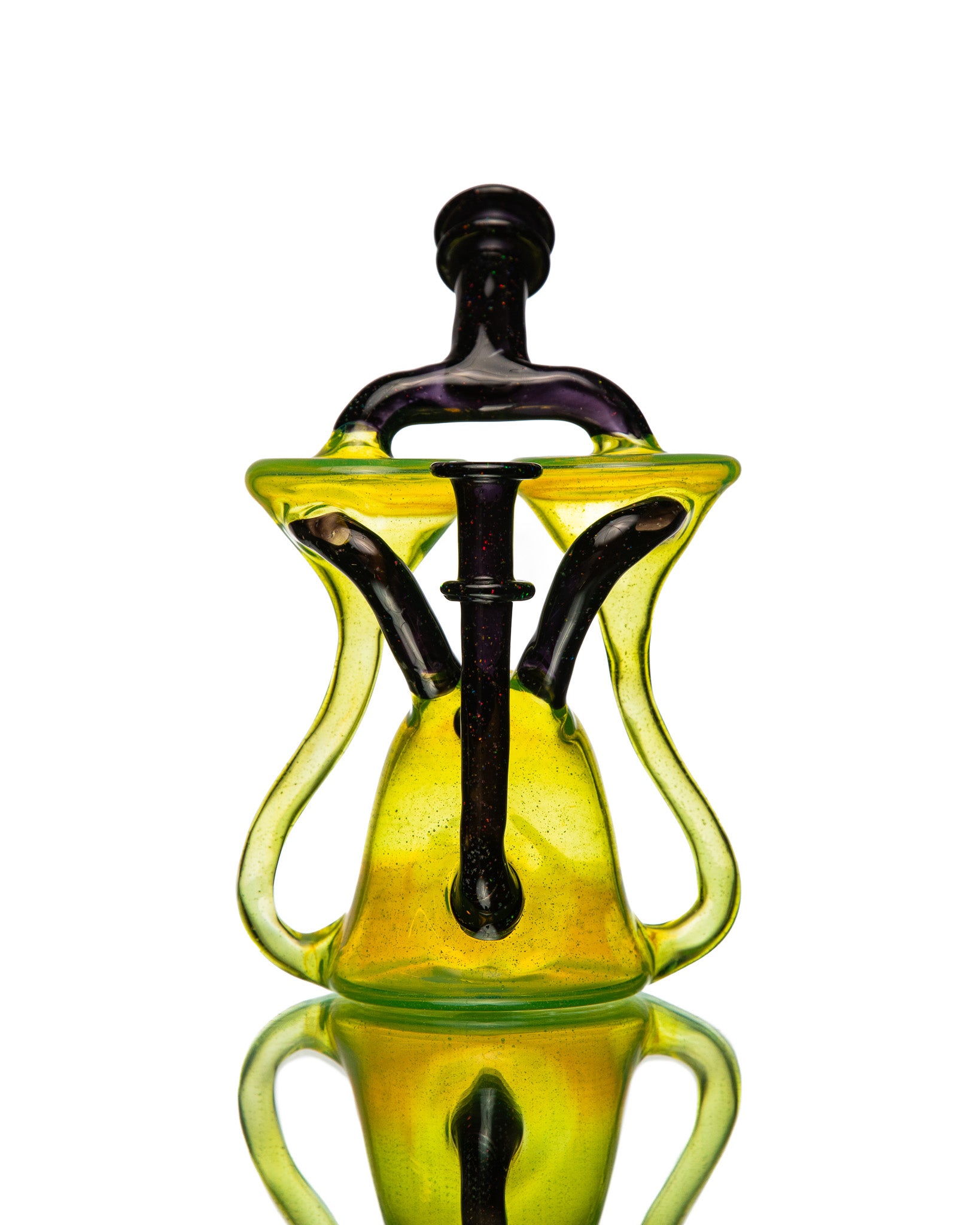 ManChild Glass - Double Spinner - Sunset Slyme & Jet Black (CFL) (Crushed Opal)