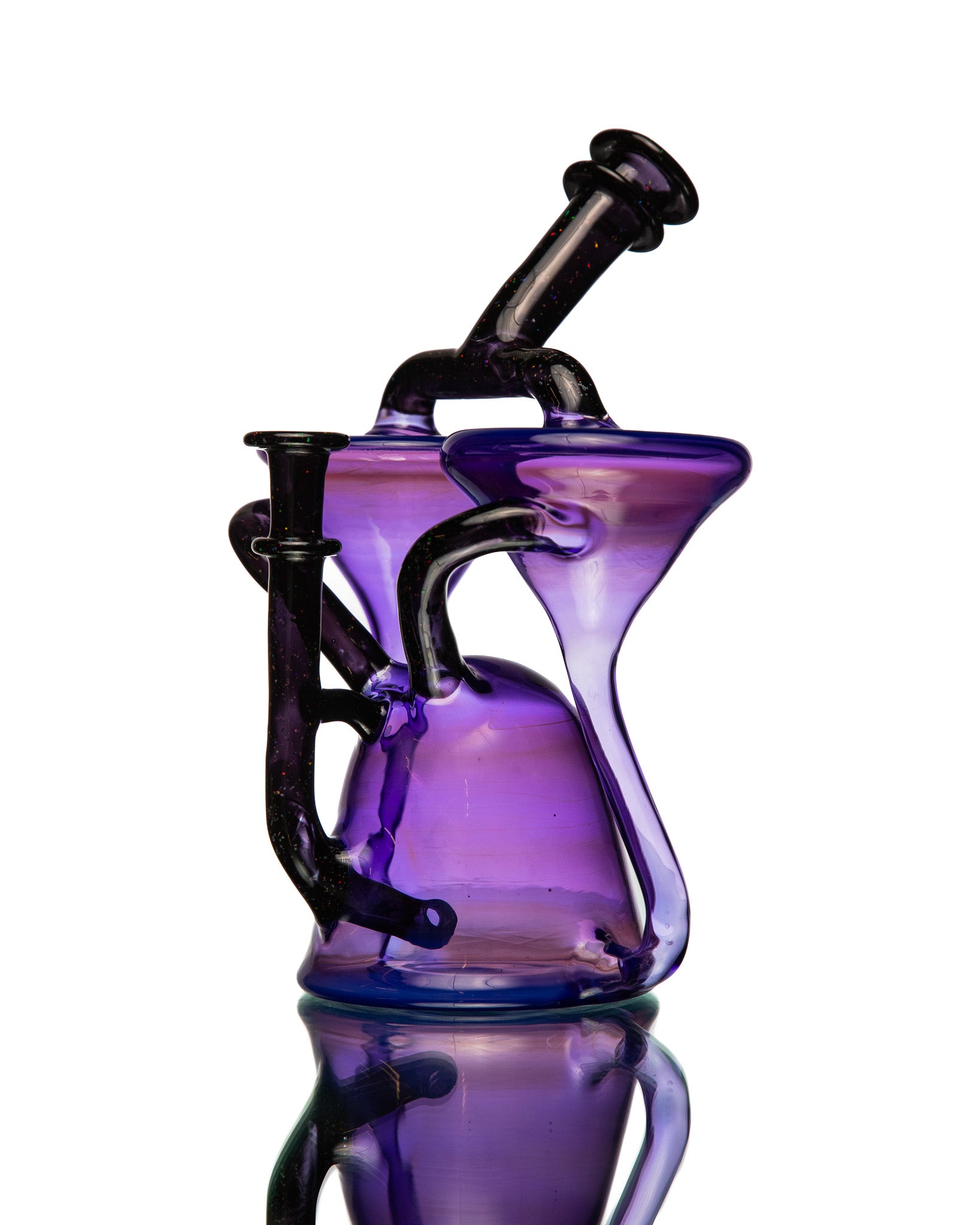 ManChild Glass - Empire & Jet Black Double Spinner (Crushed Opal)