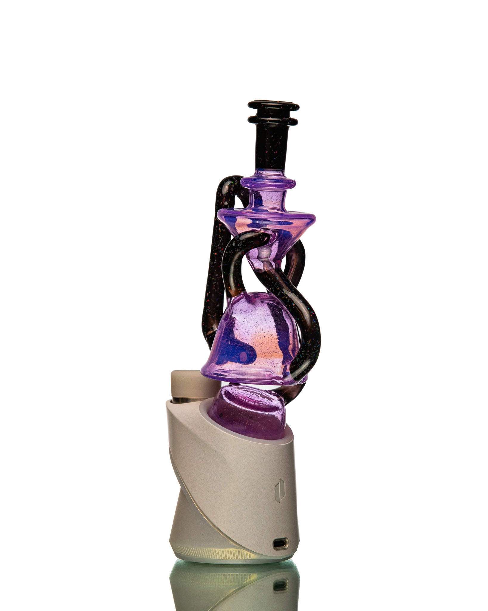 ManChild Glass - Purple Lilac & Jet Black Puffco Duel Floater (Crushed Opal)