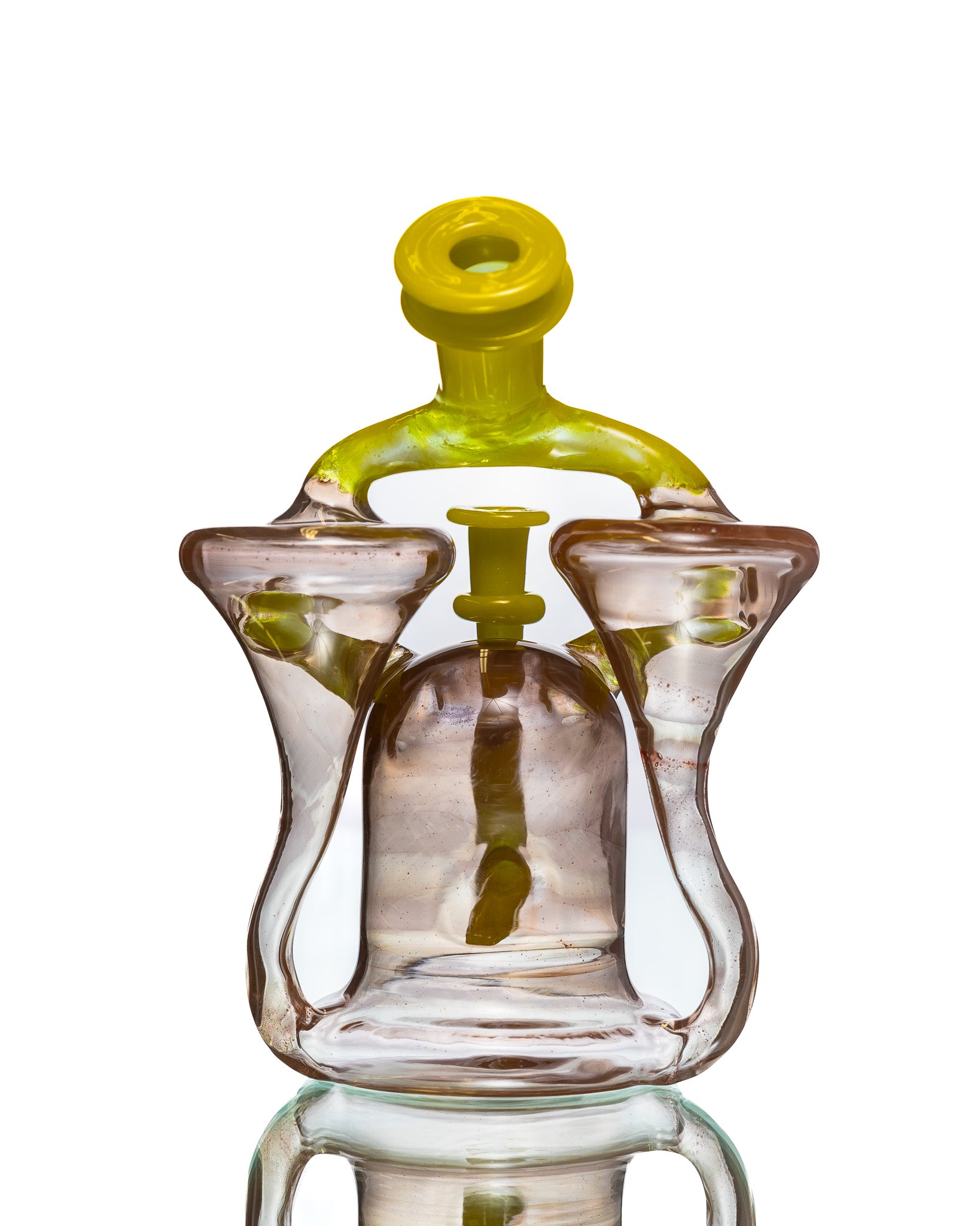 ManChild Glass - Yellow/Tan Dual Spinner Recycler