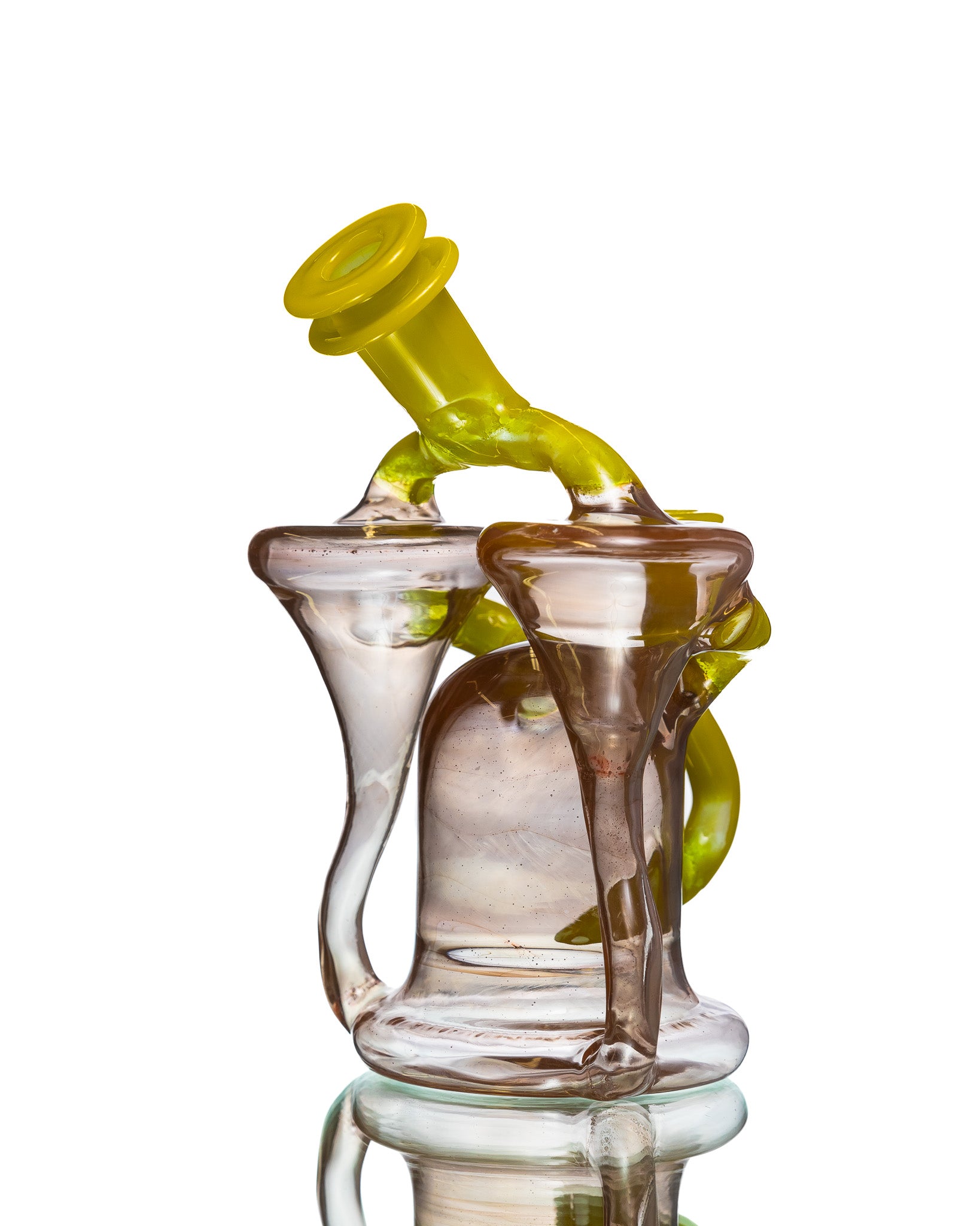 ManChild Glass - Yellow/Tan Dual Spinner Recycler