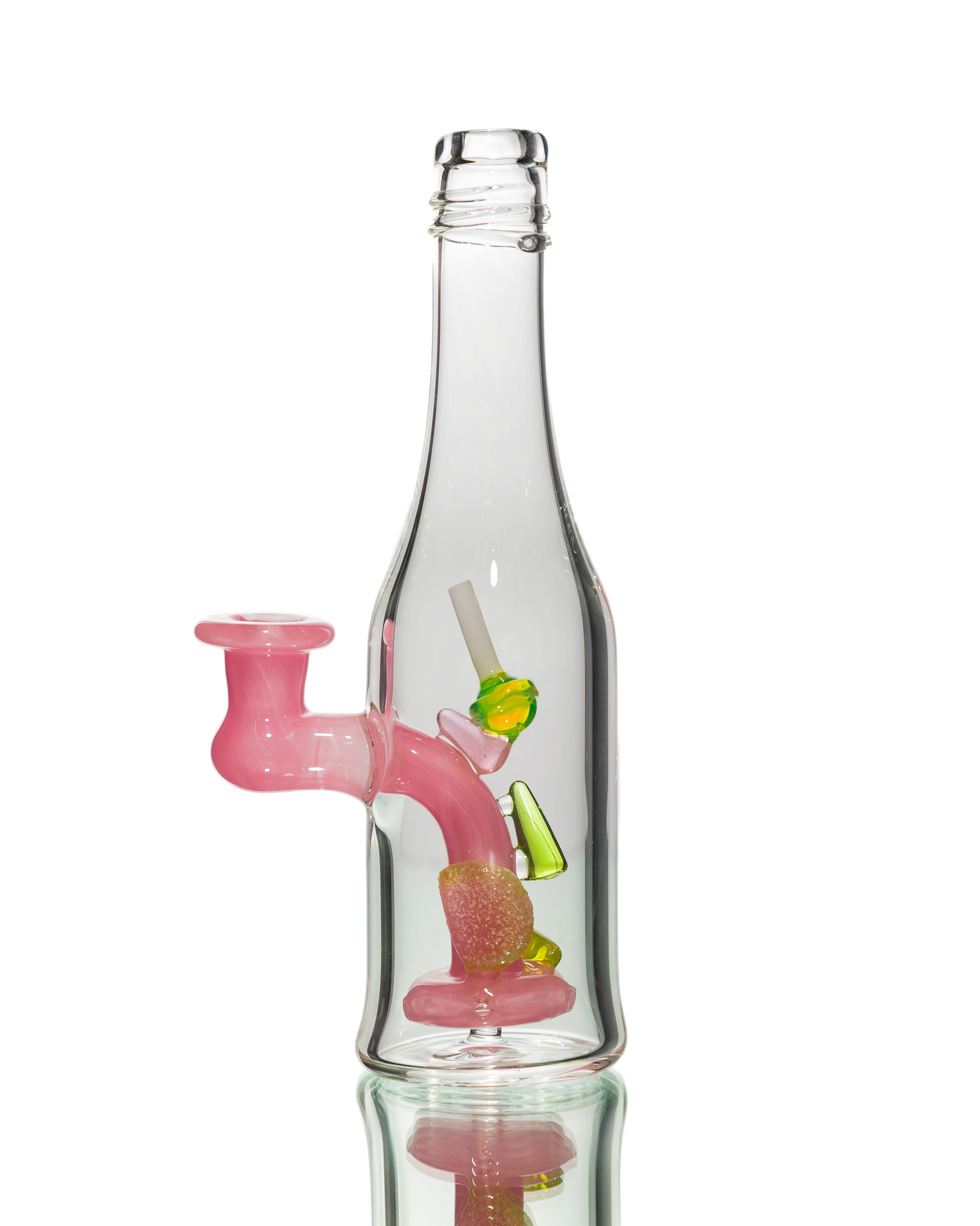 Emperial Glass - Lollipop Bottle Jammer - Pink and Slyme Watermelon