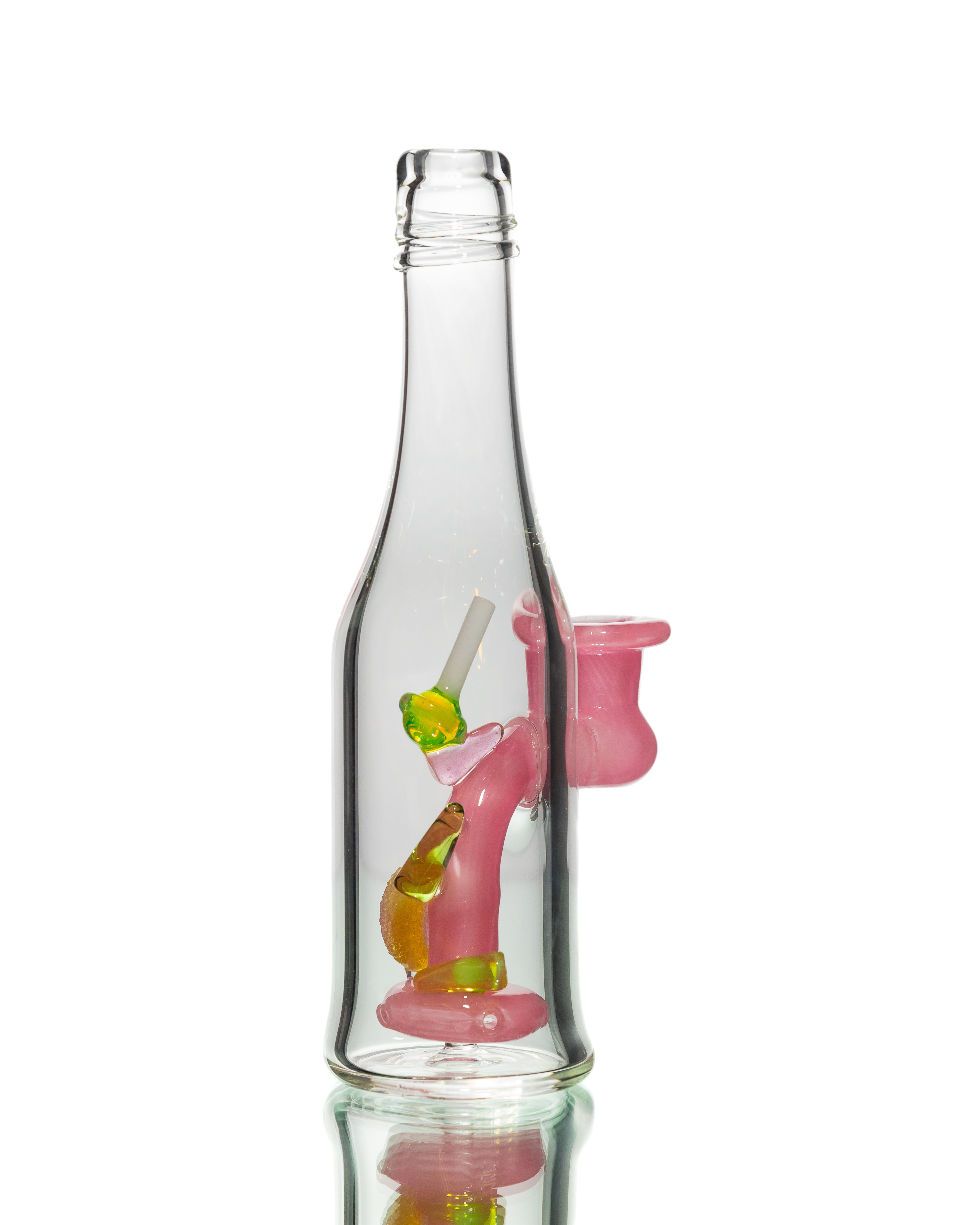 Emperial Glass - Lollipop Bottle Jammer - Pink and Slyme Watermelon