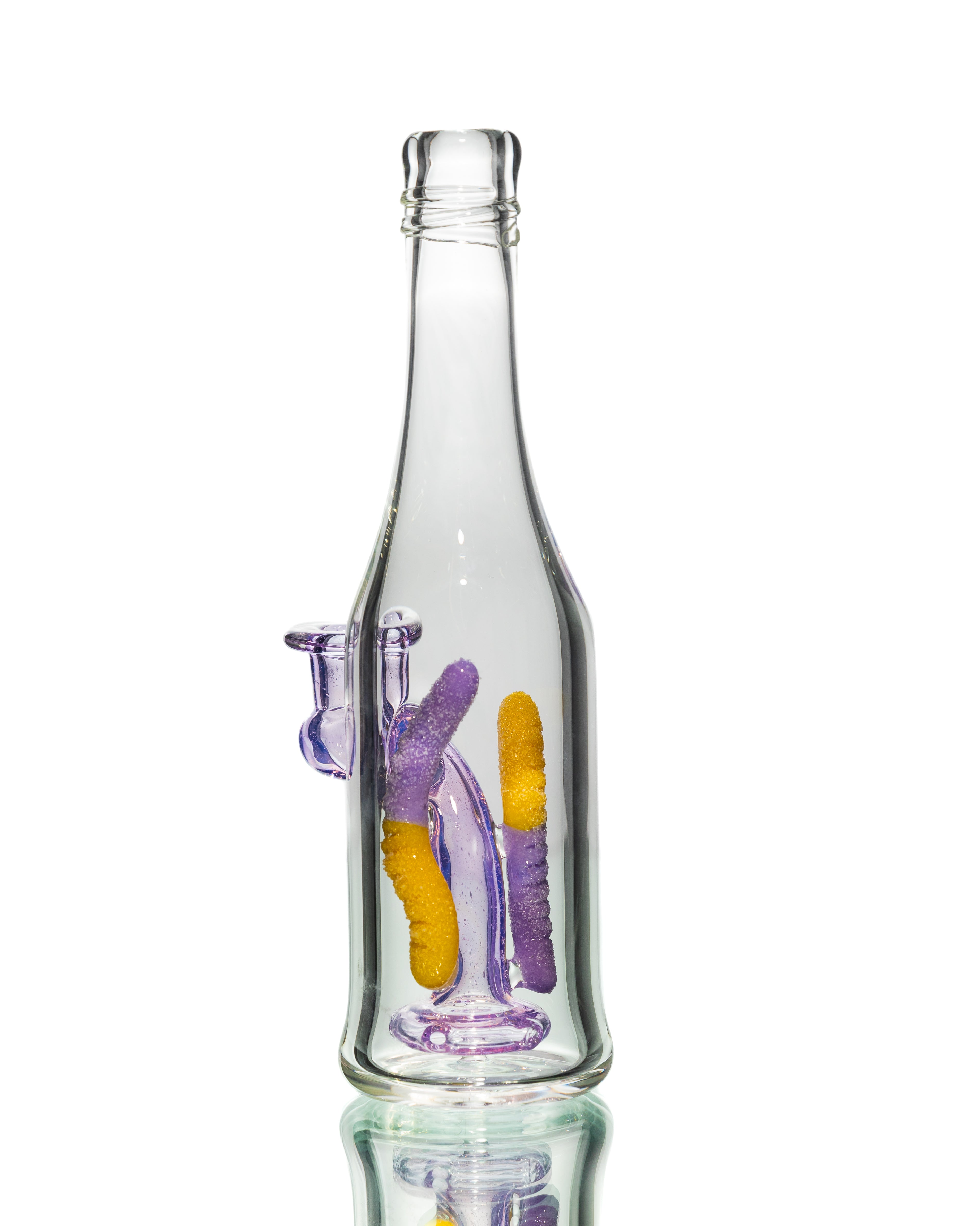 Emperial Glass - Sour Worm Bottle Jammer -  Purple Lollipop & Lemon Drop