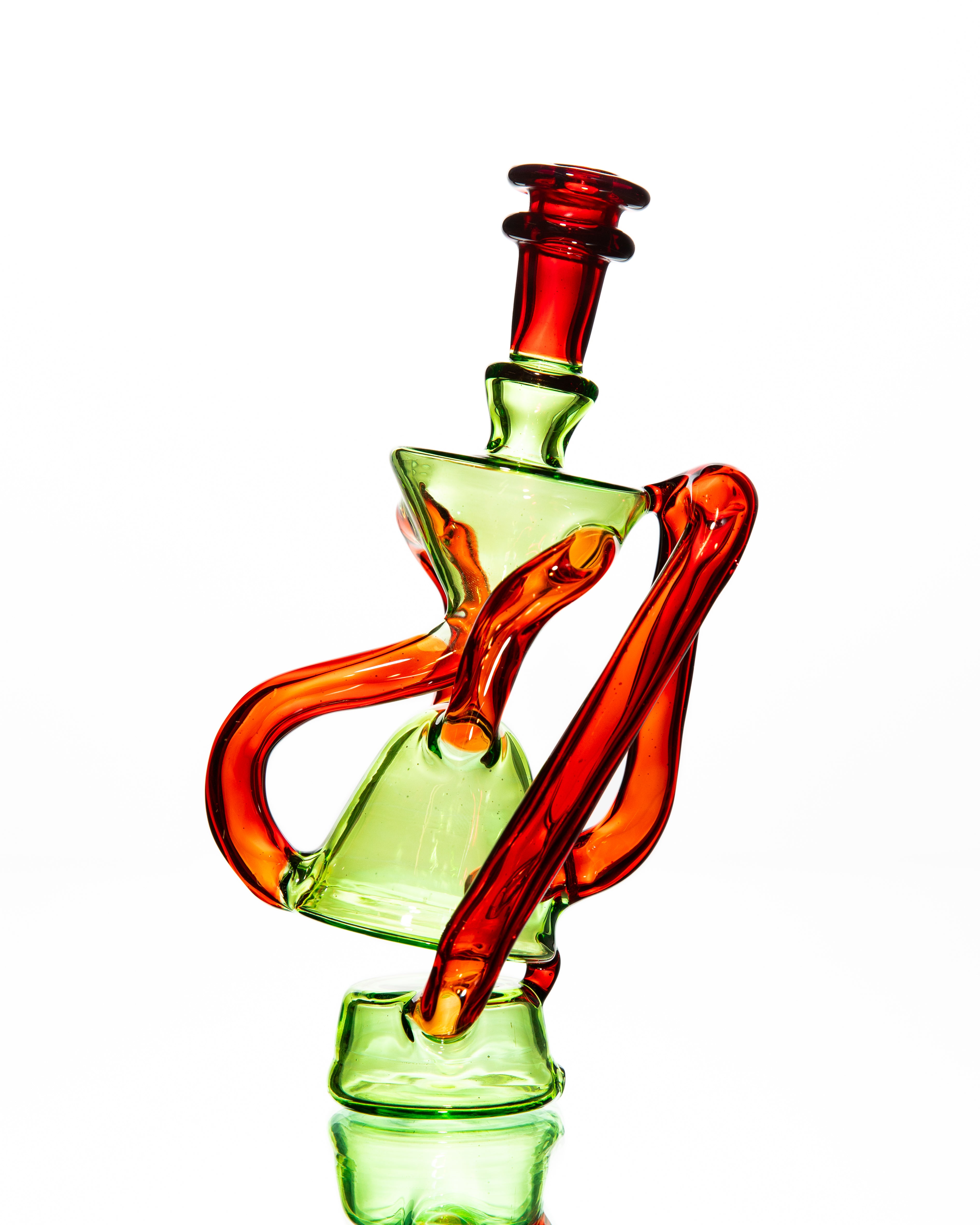 ManChild Glass - Puffco Duel Floater - Absinthe & Orange Elvis